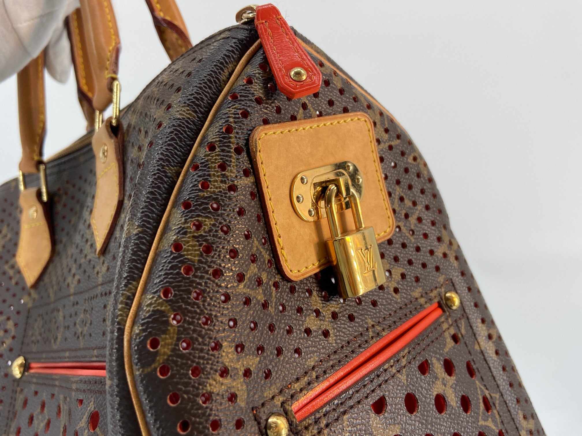 Louis Vuitton Perforated Speedy 30 Monogram Canvas Red