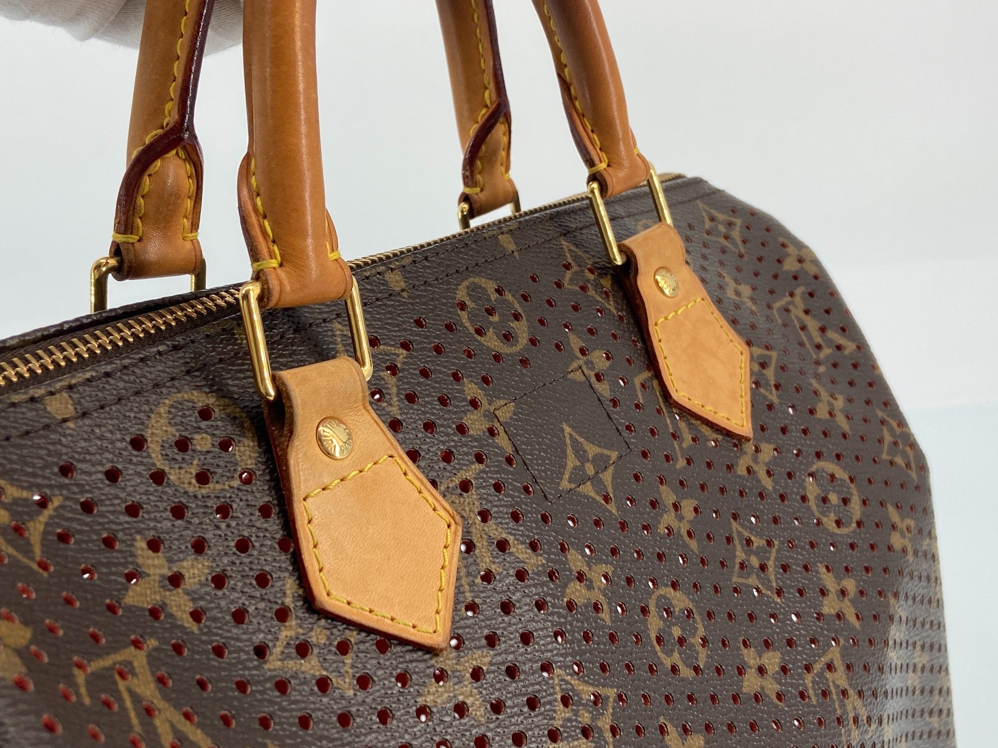 Louis Vuitton Perforated Speedy 30 Monogram Canvas Red