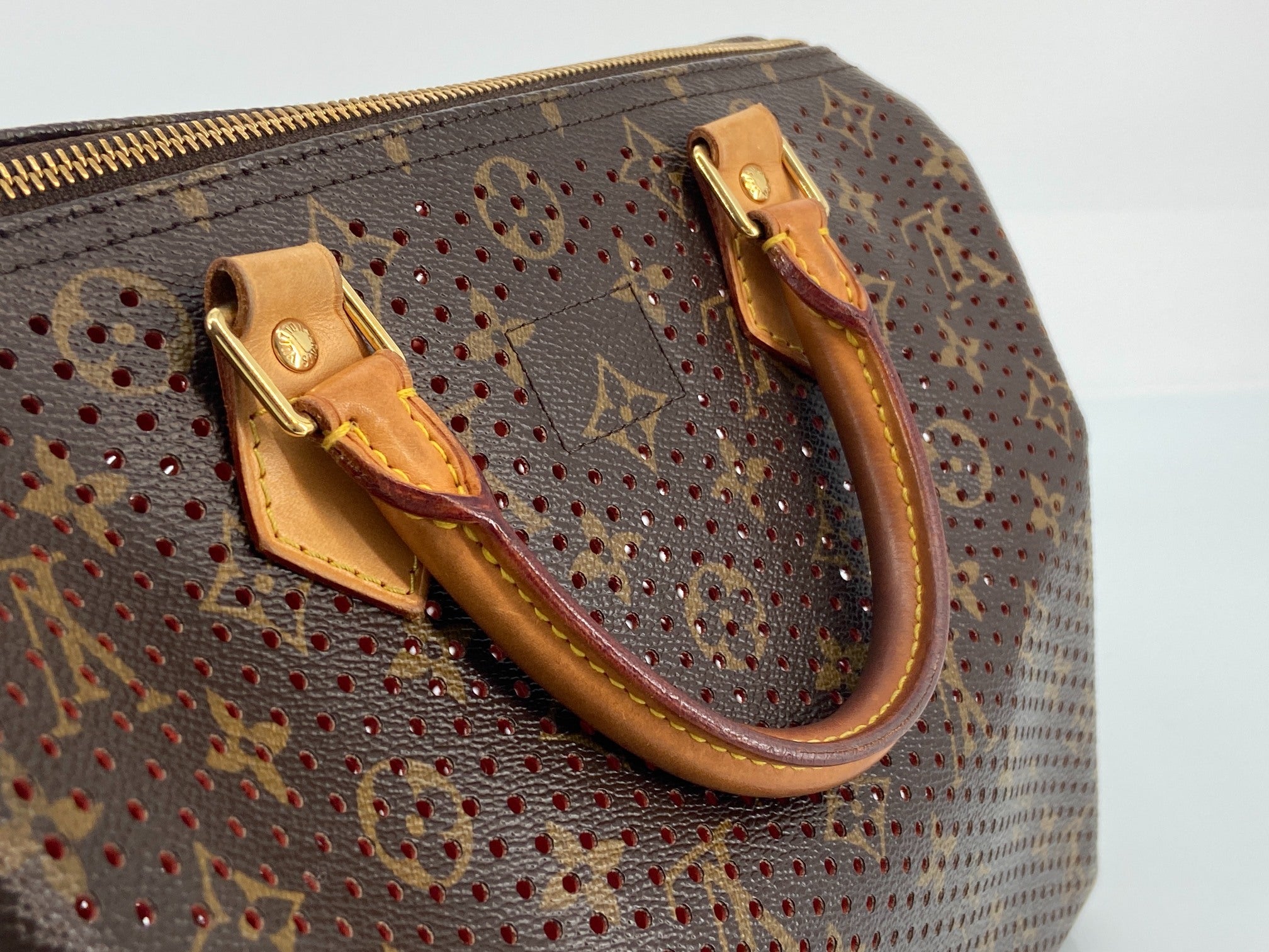 Louis Vuitton Perforated Speedy 30 Monogram Canvas Red