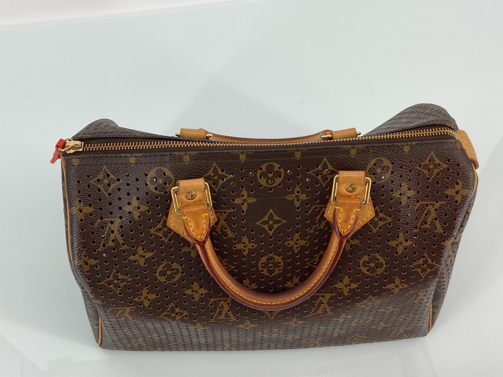 Louis Vuitton Perforated Speedy 30 Monogram Canvas Red