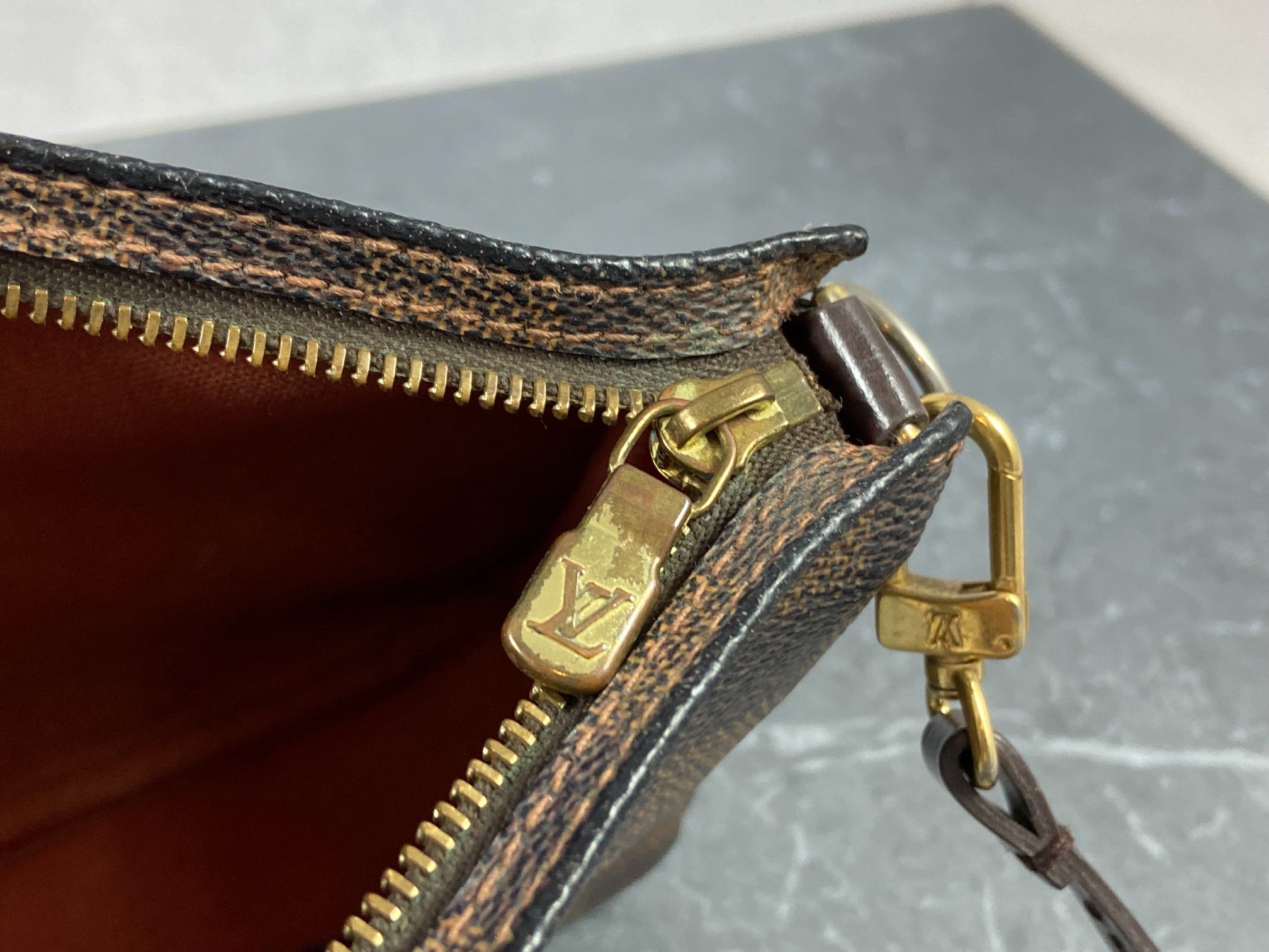 Louis Vuitton Navona Pochette Accessoires Damier Ebene Canvas