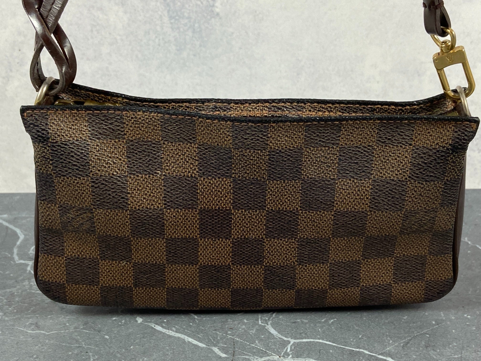Louis Vuitton Navona Pochette Accessoires Damier Ebene Canvas