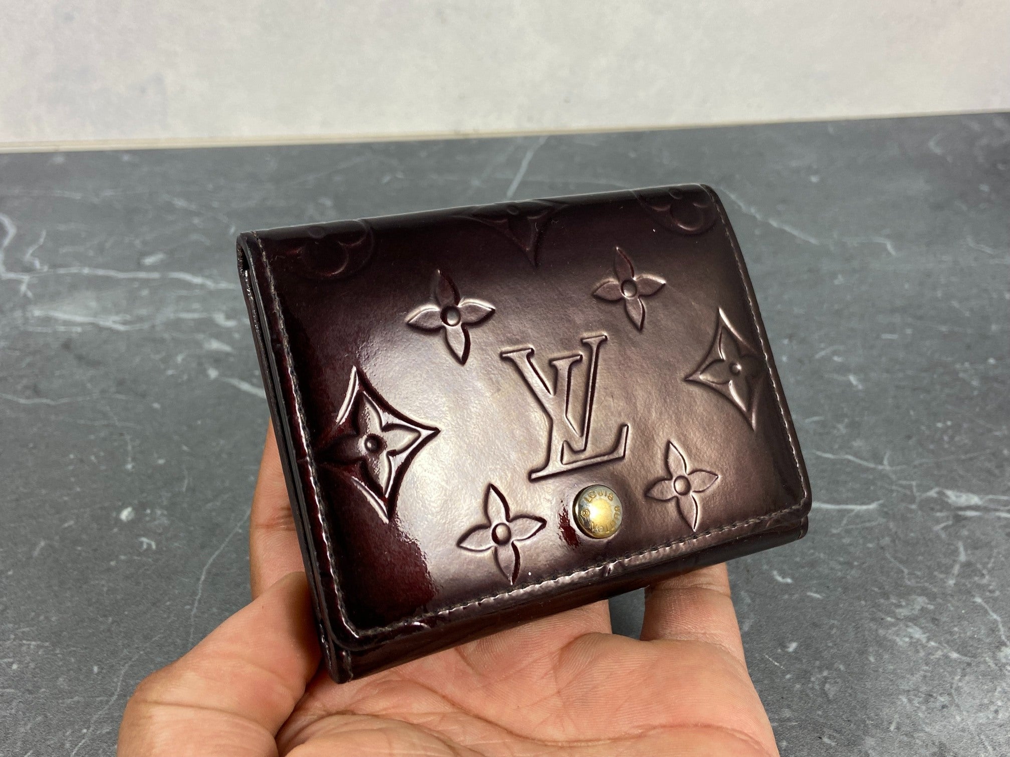 Louis Vuitton Small Wallet Amaranth Vernis Leather