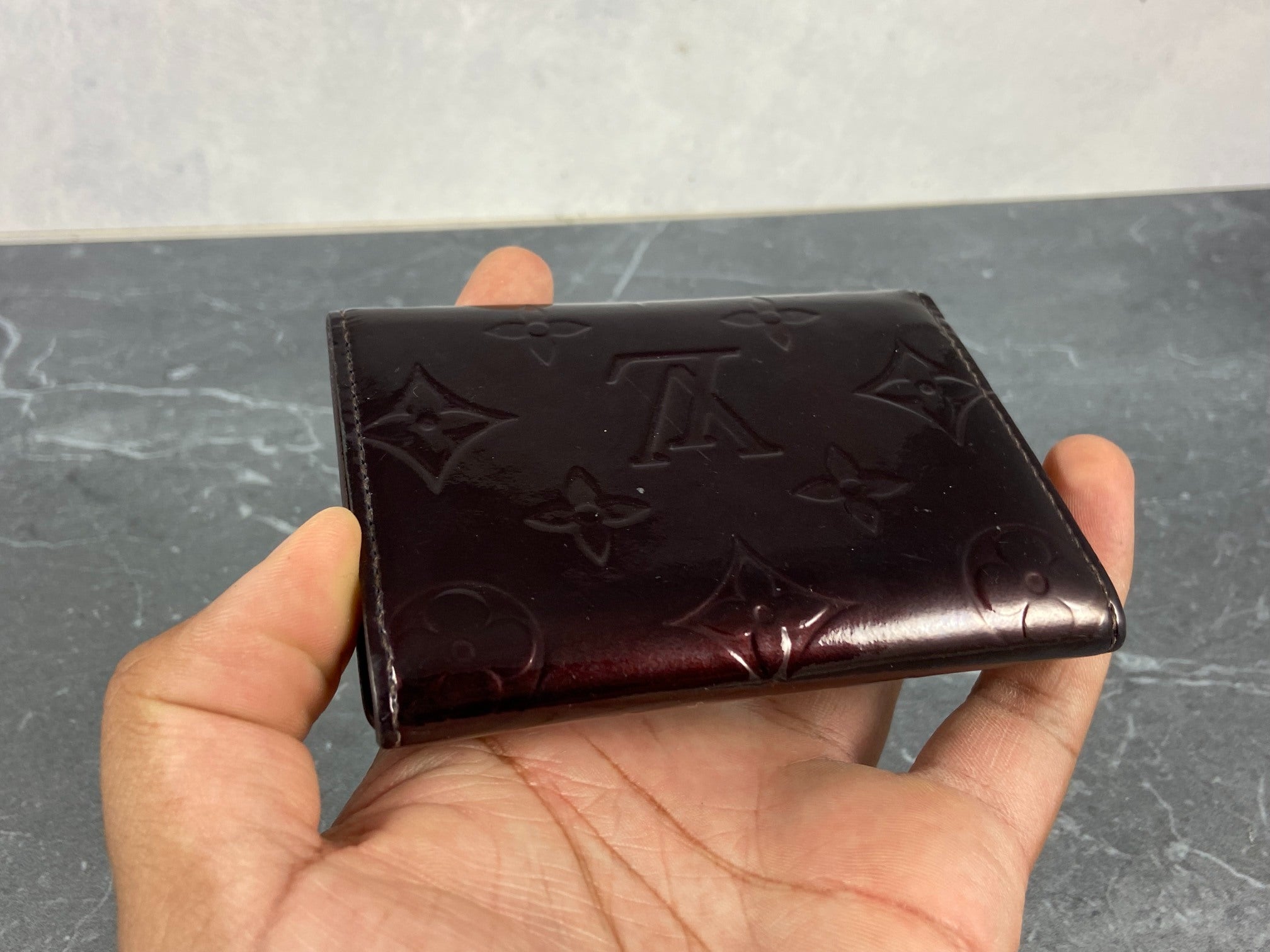 Louis Vuitton Small Wallet Amaranth Vernis Leather