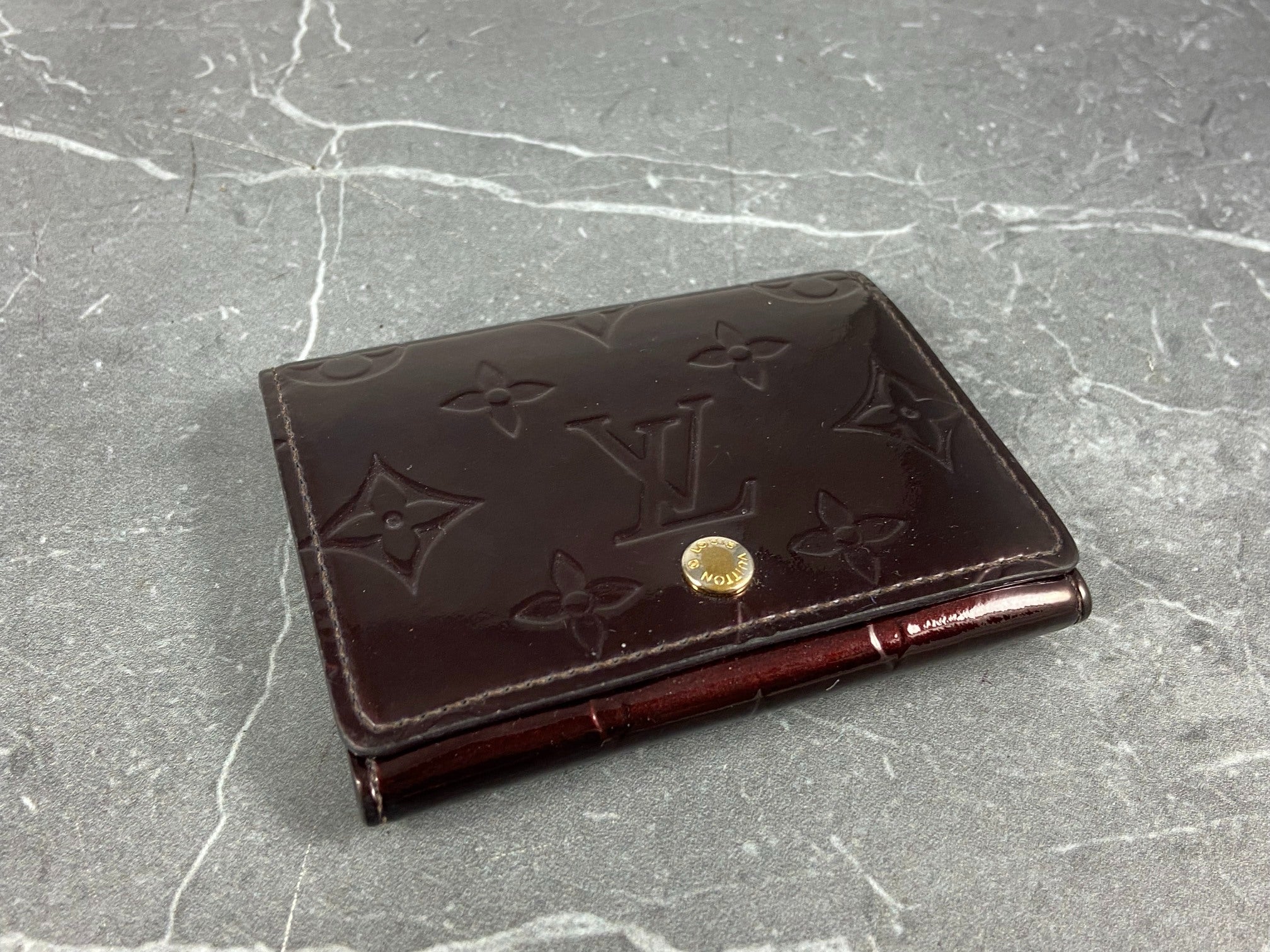 Louis Vuitton Small Wallet Amaranth Vernis Leather