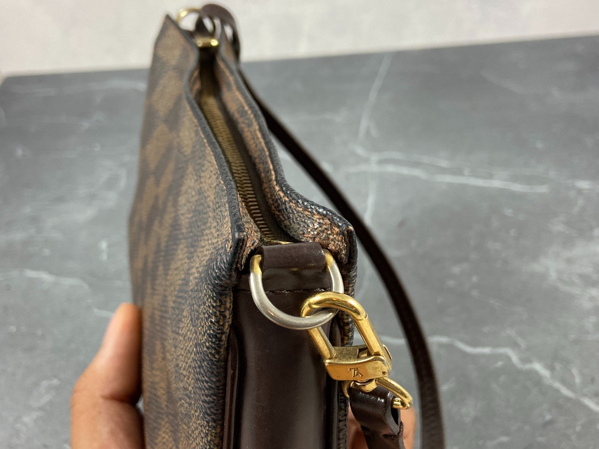 Louis Vuitton Navona Pochette Accessoires Damier Ebene Canvas
