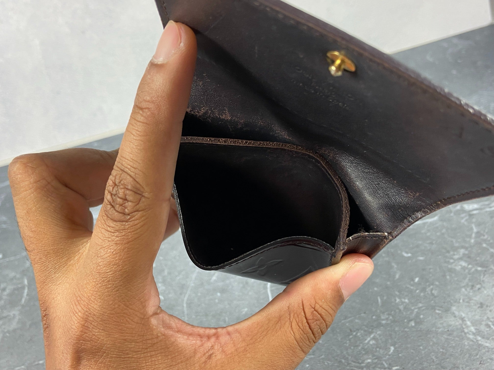 Louis Vuitton Small Wallet Amaranth Vernis Leather