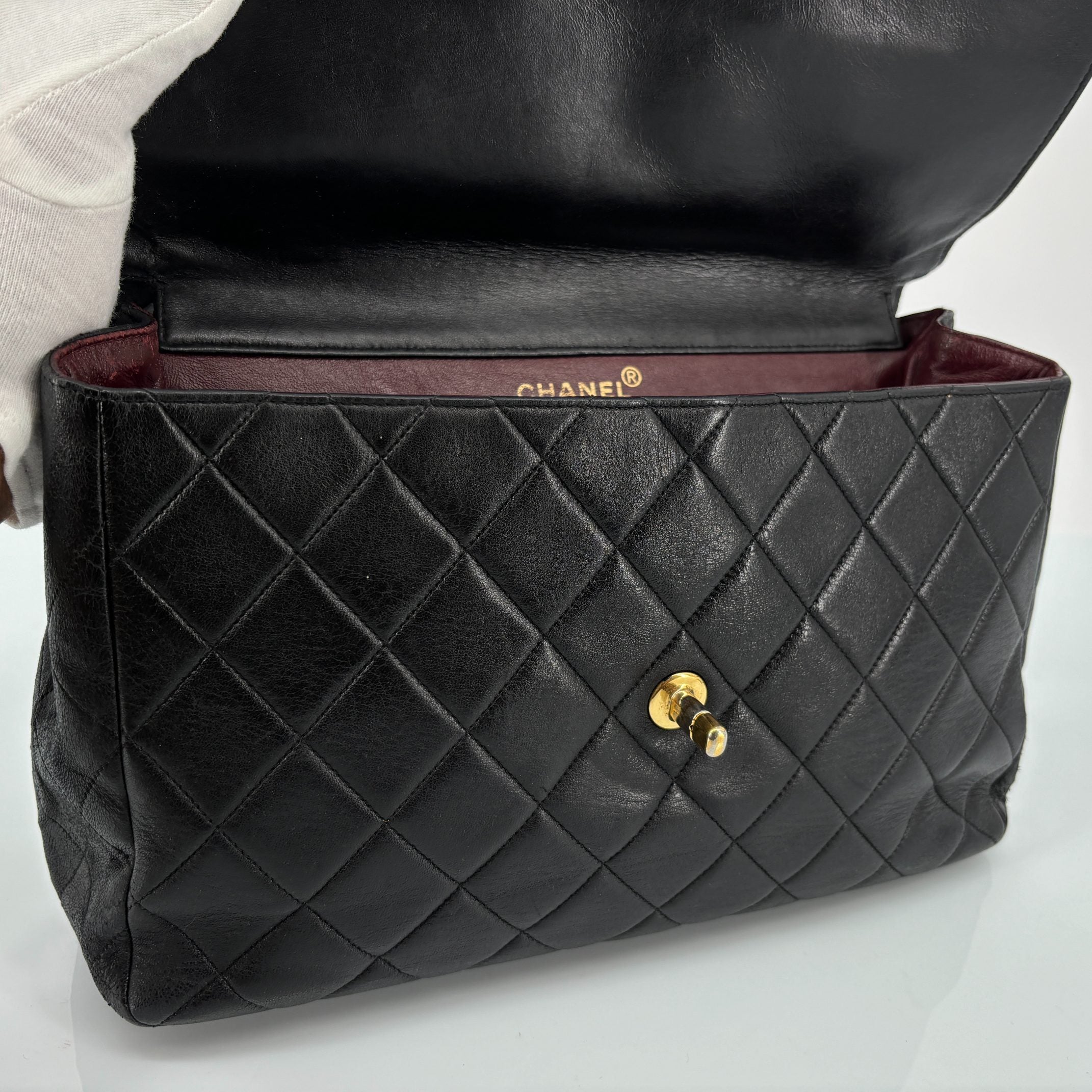 Chanel Timeless / Classique Double Face Flap Bag Black Matelassé Leather Jumbo