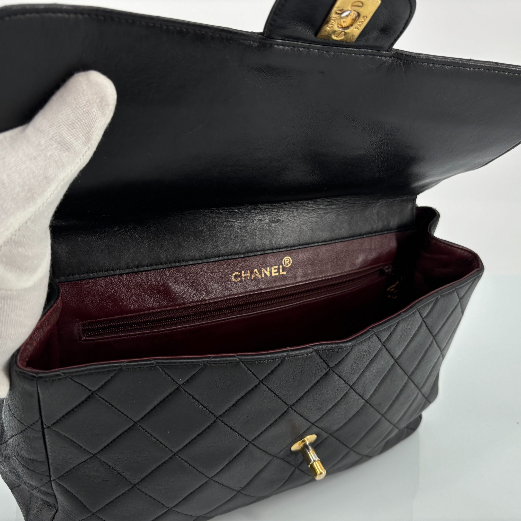 Chanel Timeless / Classique Double Face Flap Bag Black Matelassé Leather Jumbo