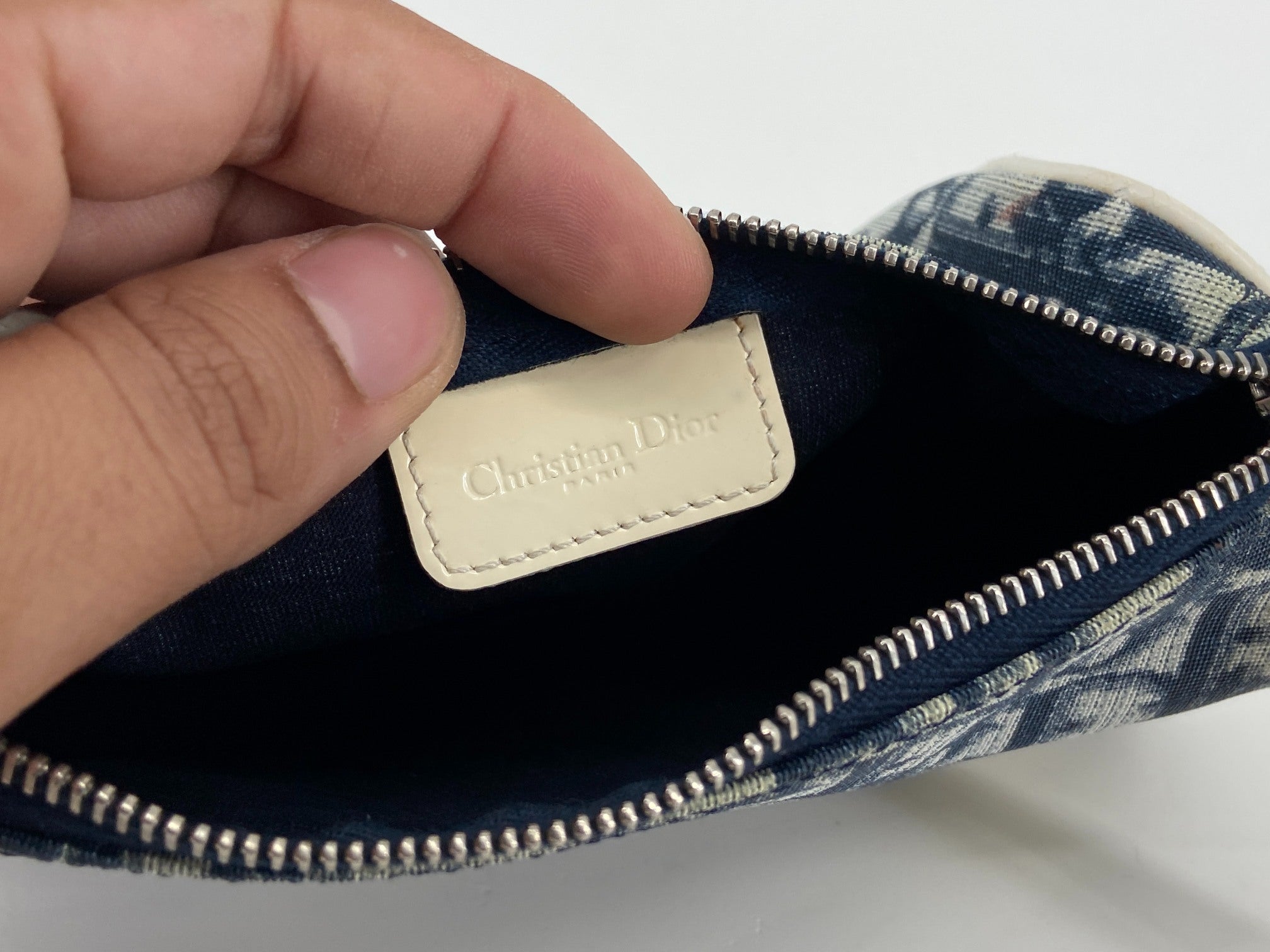 Christian Dior Oblique Clutch / Pouch Blue Trotter Monogram