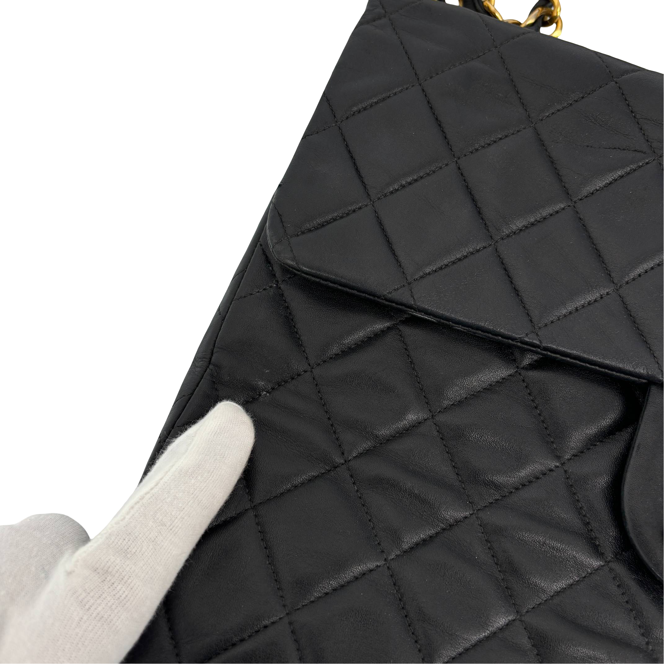 Chanel Timeless / Classique Maxi Single Flap Bag Black Matelassé Leather