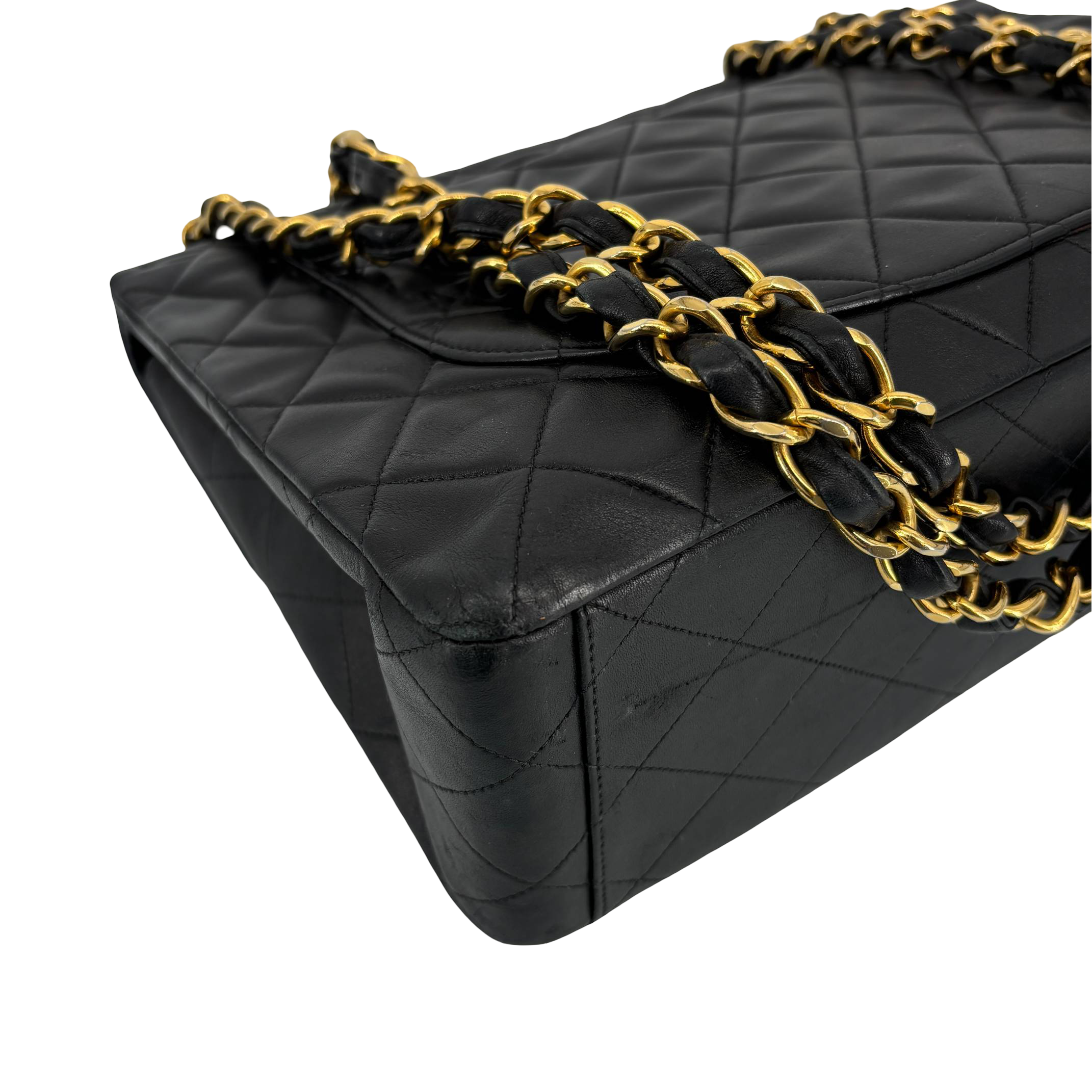 Chanel Timeless / Classique Maxi Single Flap Bag Black Matelassé Leather