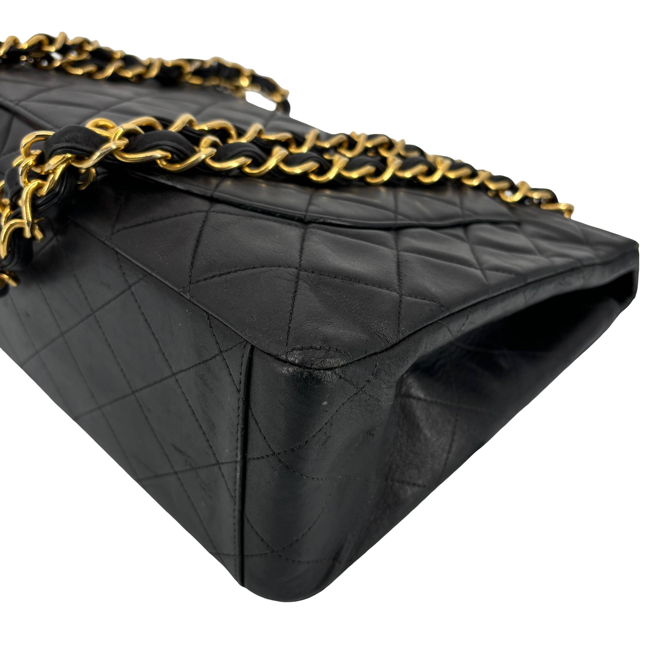 Chanel Timeless / Classique Maxi Single Flap Bag Black Matelassé Leather