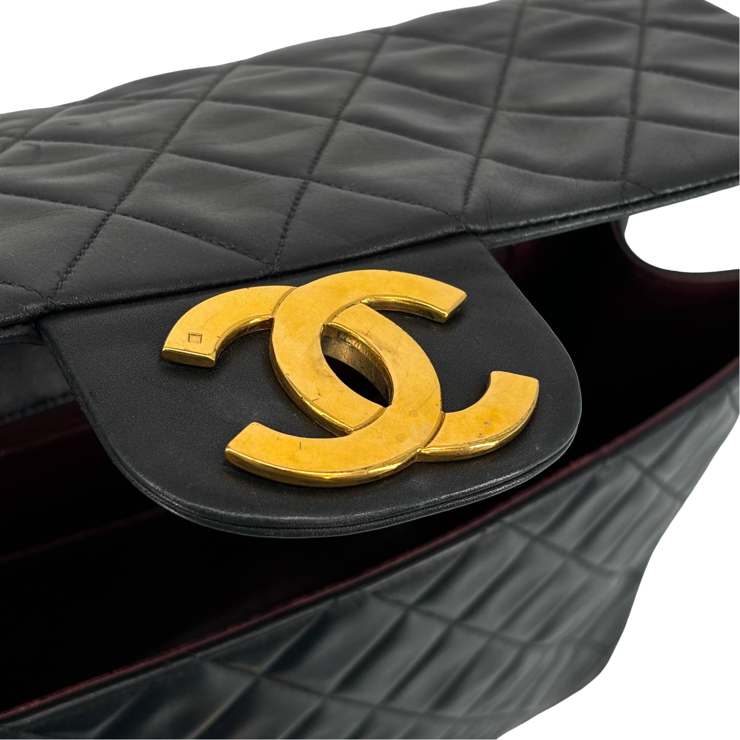 Chanel Timeless / Classique Maxi Single Flap Bag Black Matelassé Leather