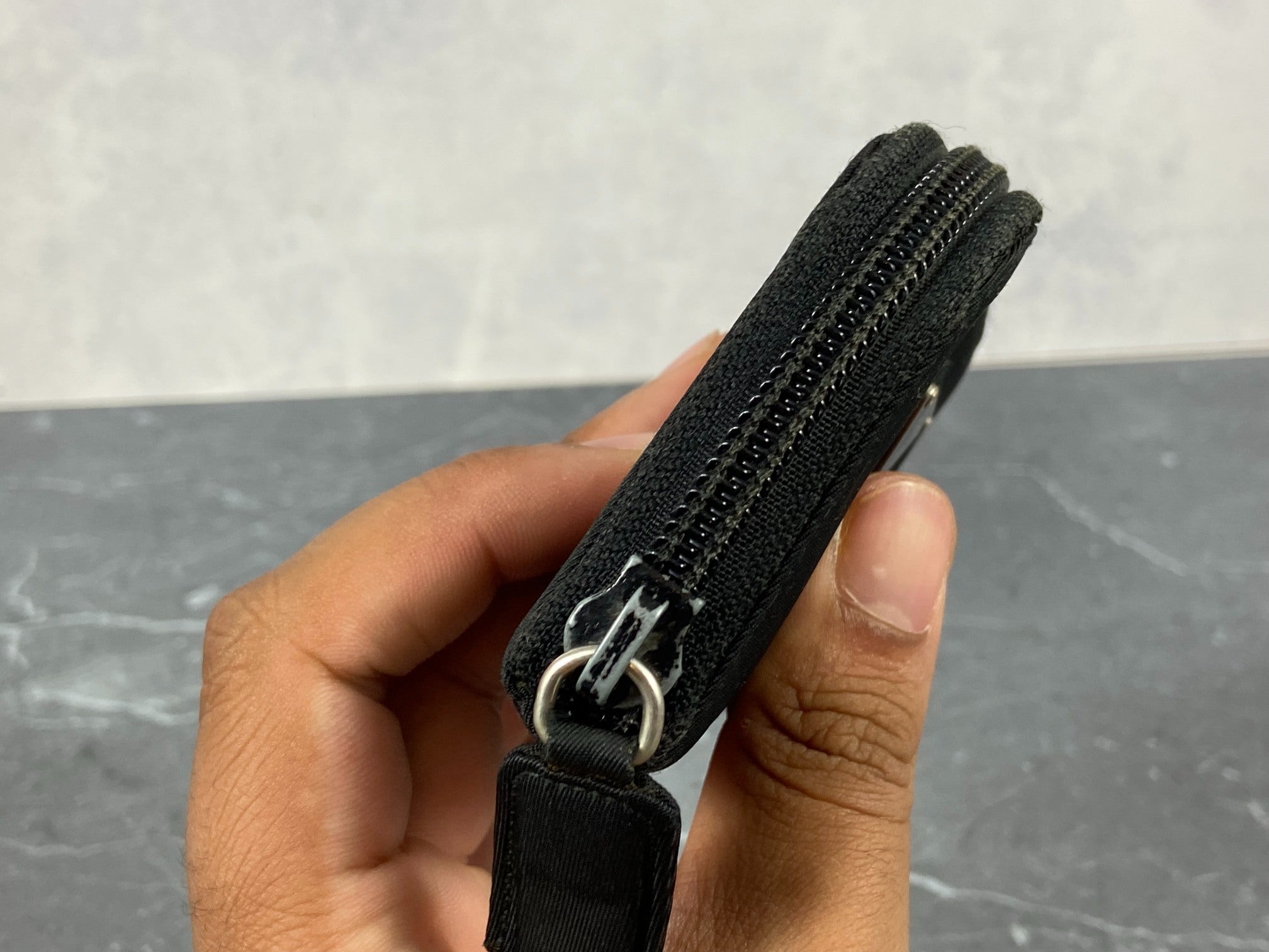 Prada Tessuto Nylon Zippy Compact Wallet Black