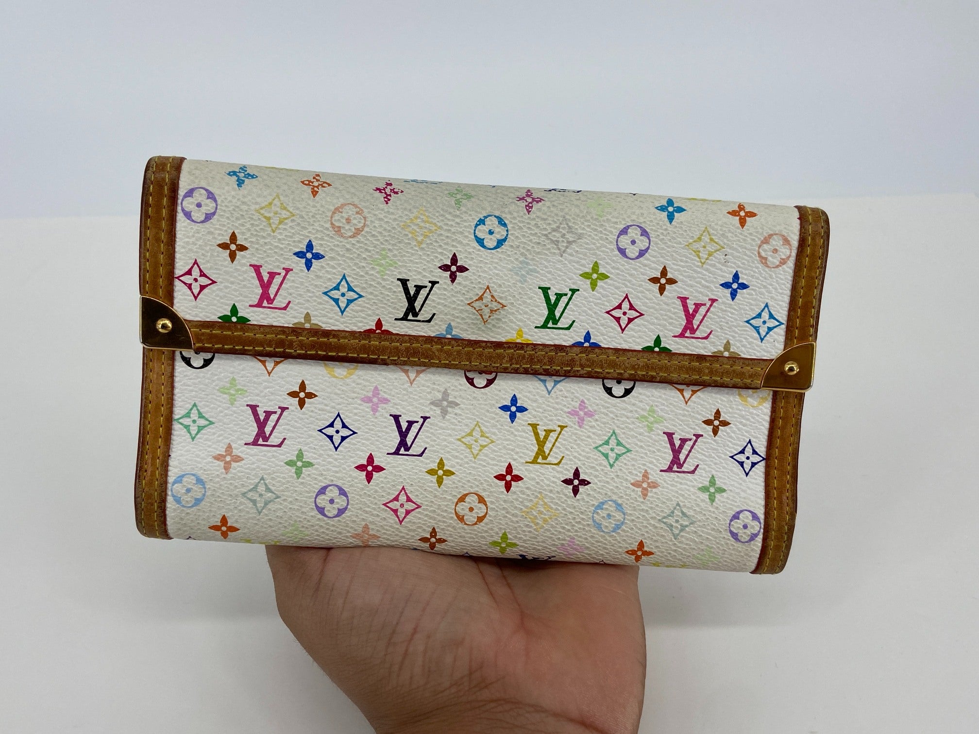 Louis Vuitton x Takashi Murakami Porte Tresor International Wallet White Multicolor