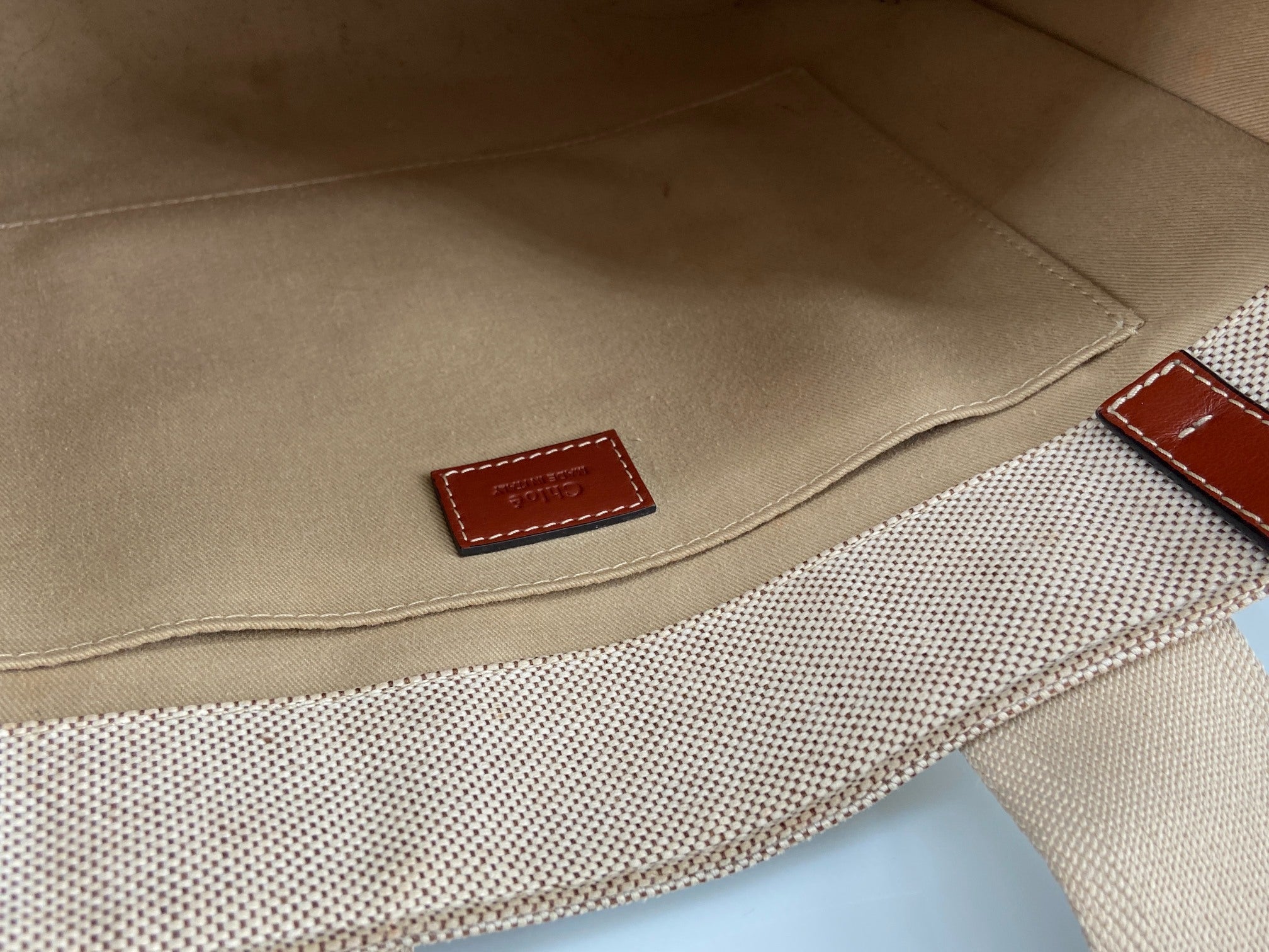 Chloé Woody Tote Bag Beige