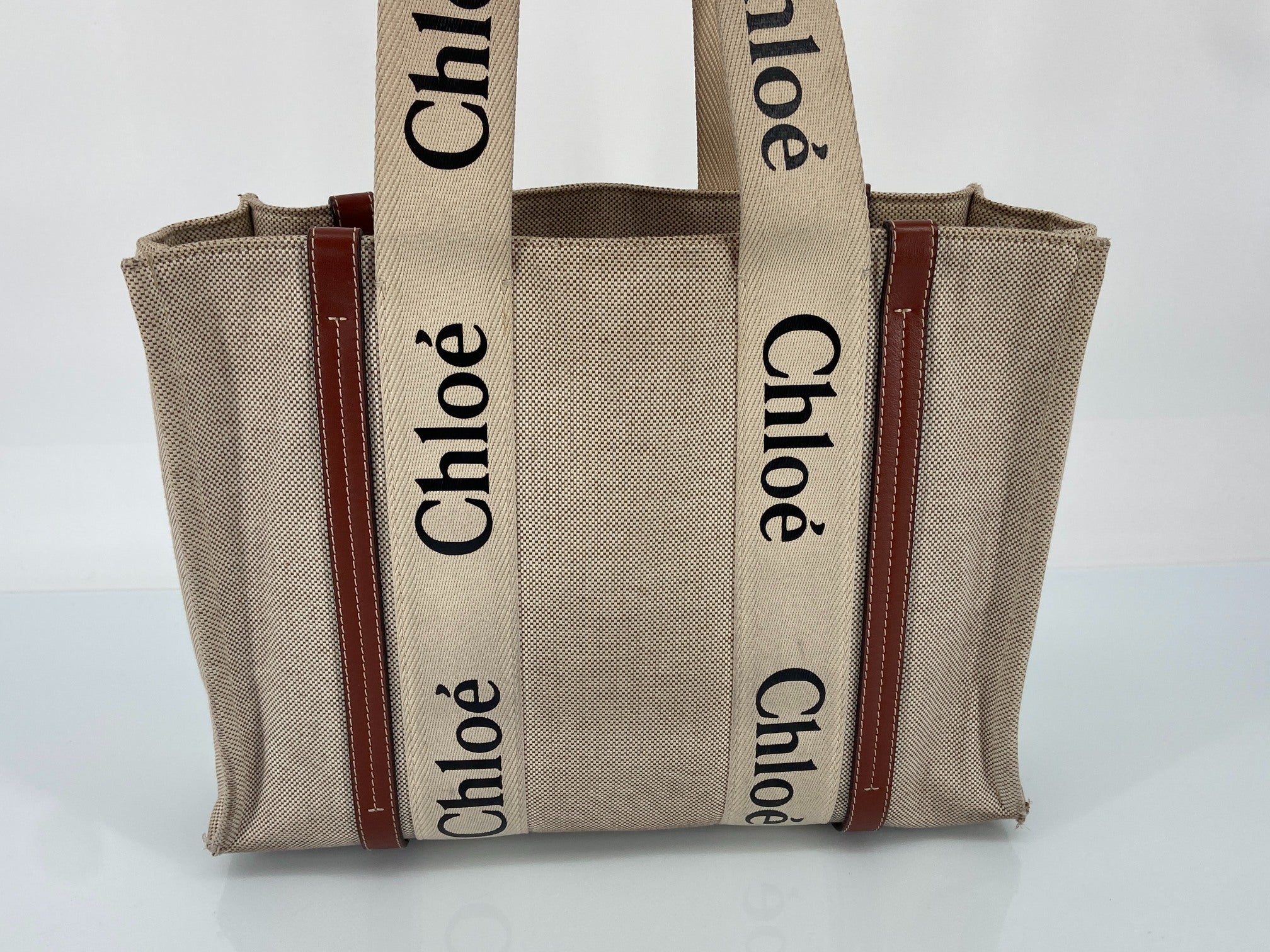 Chloé Woody Tote Bag Beige