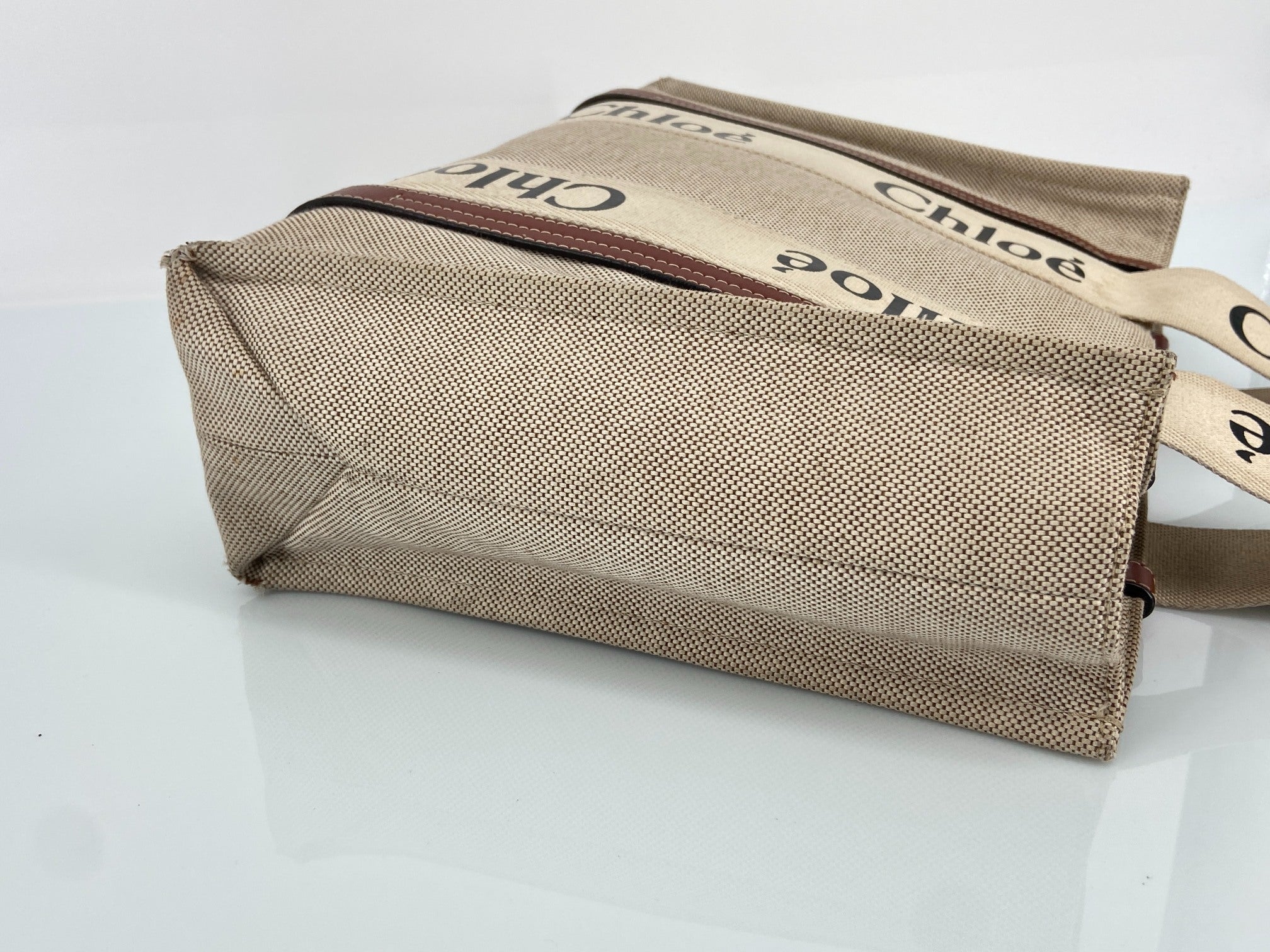 Chloé Woody Tote Bag Beige