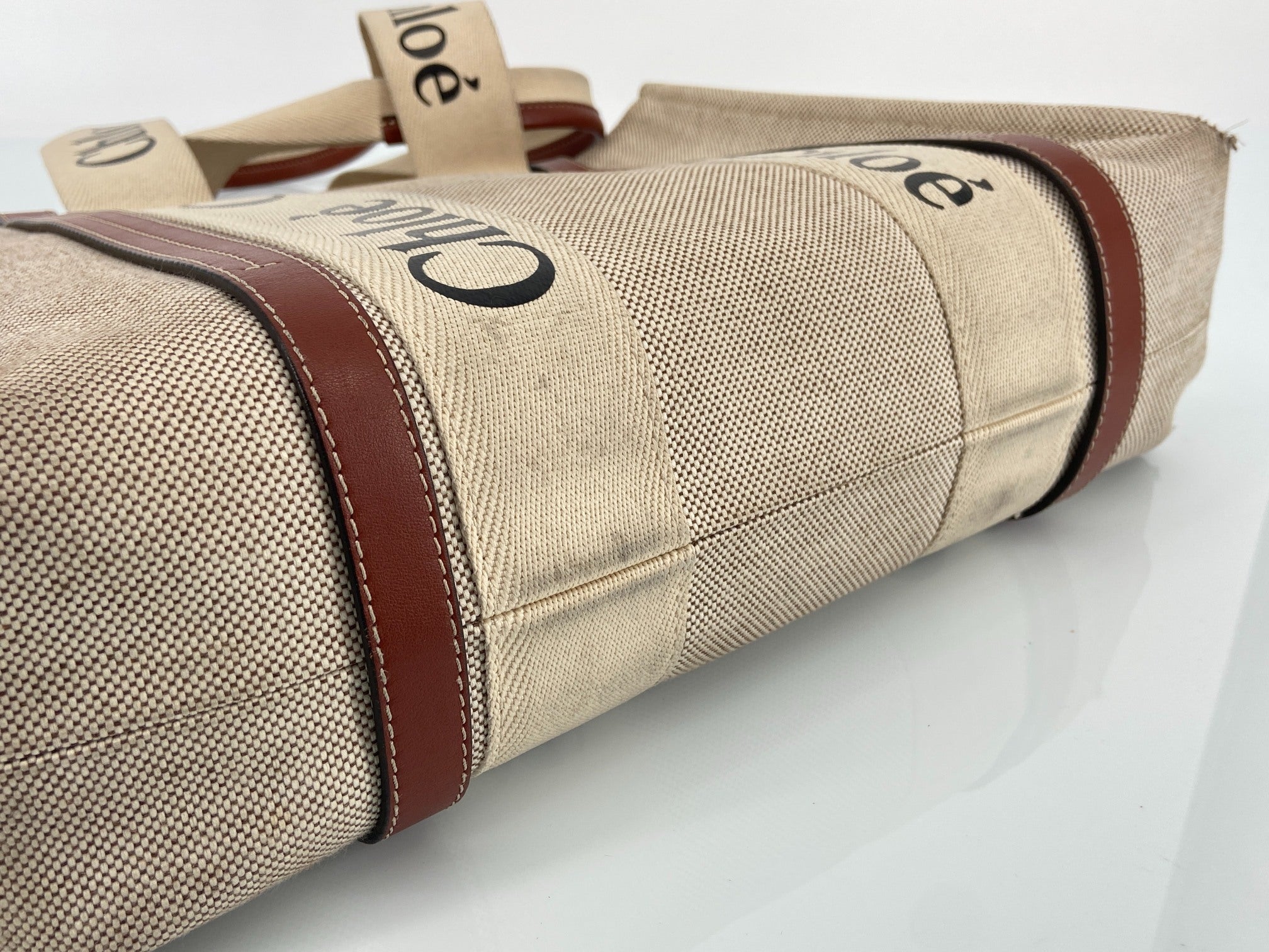 Chloé Woody Tote Bag Beige