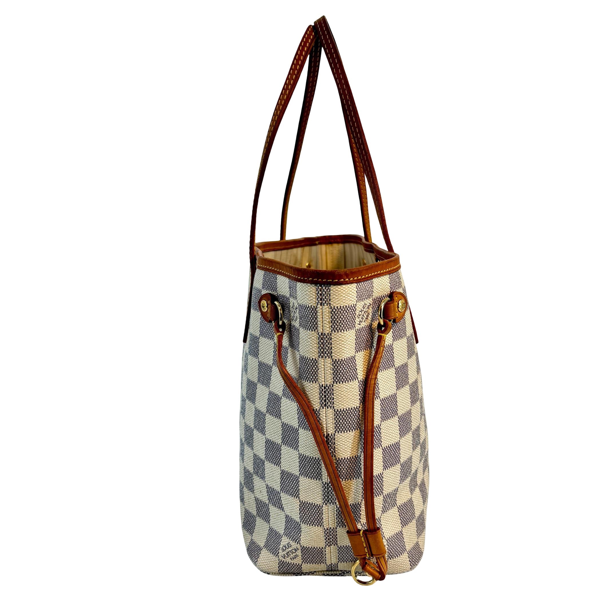 Louis Vuitton Neverfull PM Weiß Damier Azur Canvas