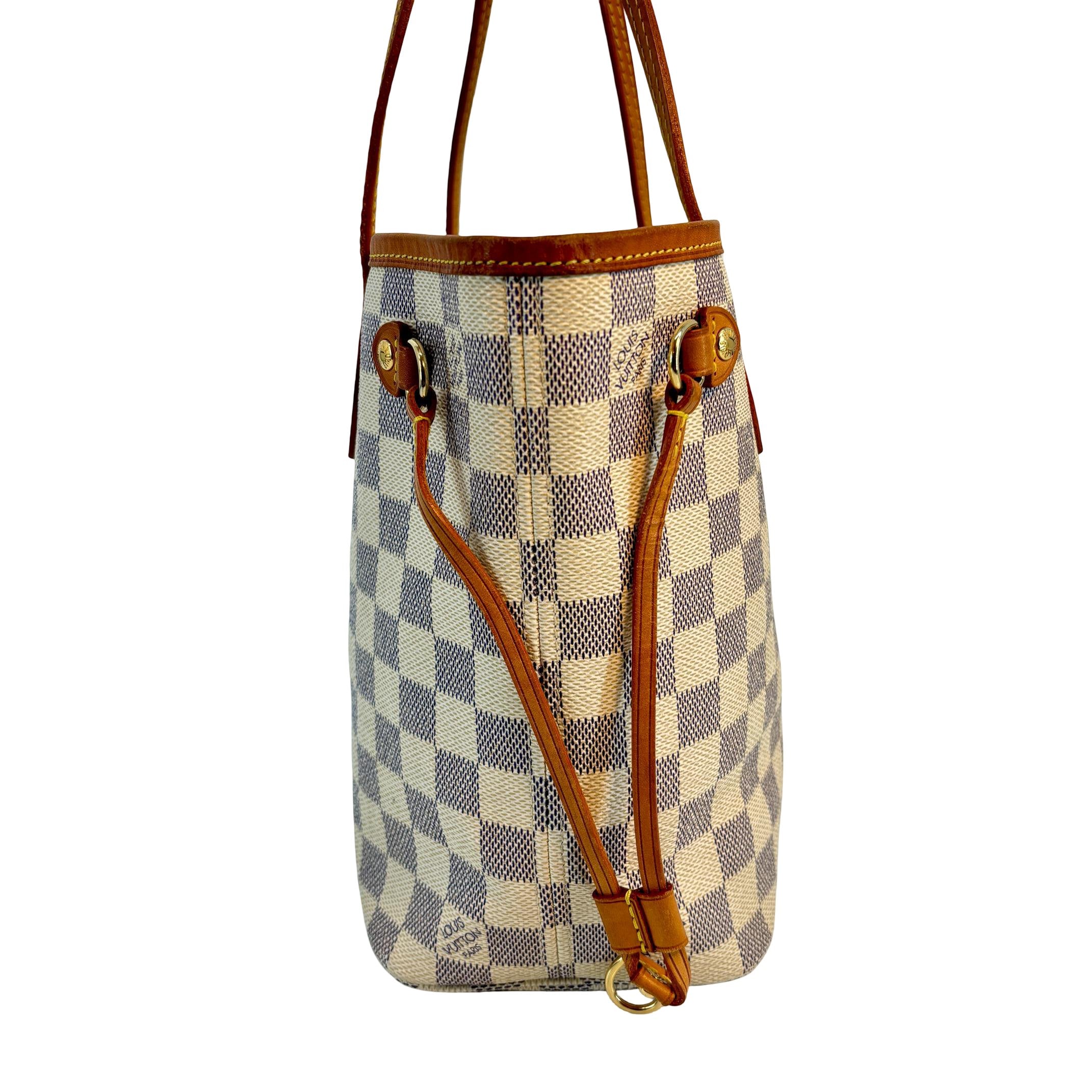 Louis Vuitton Neverfull PM Weiß Damier Azur Canvas
