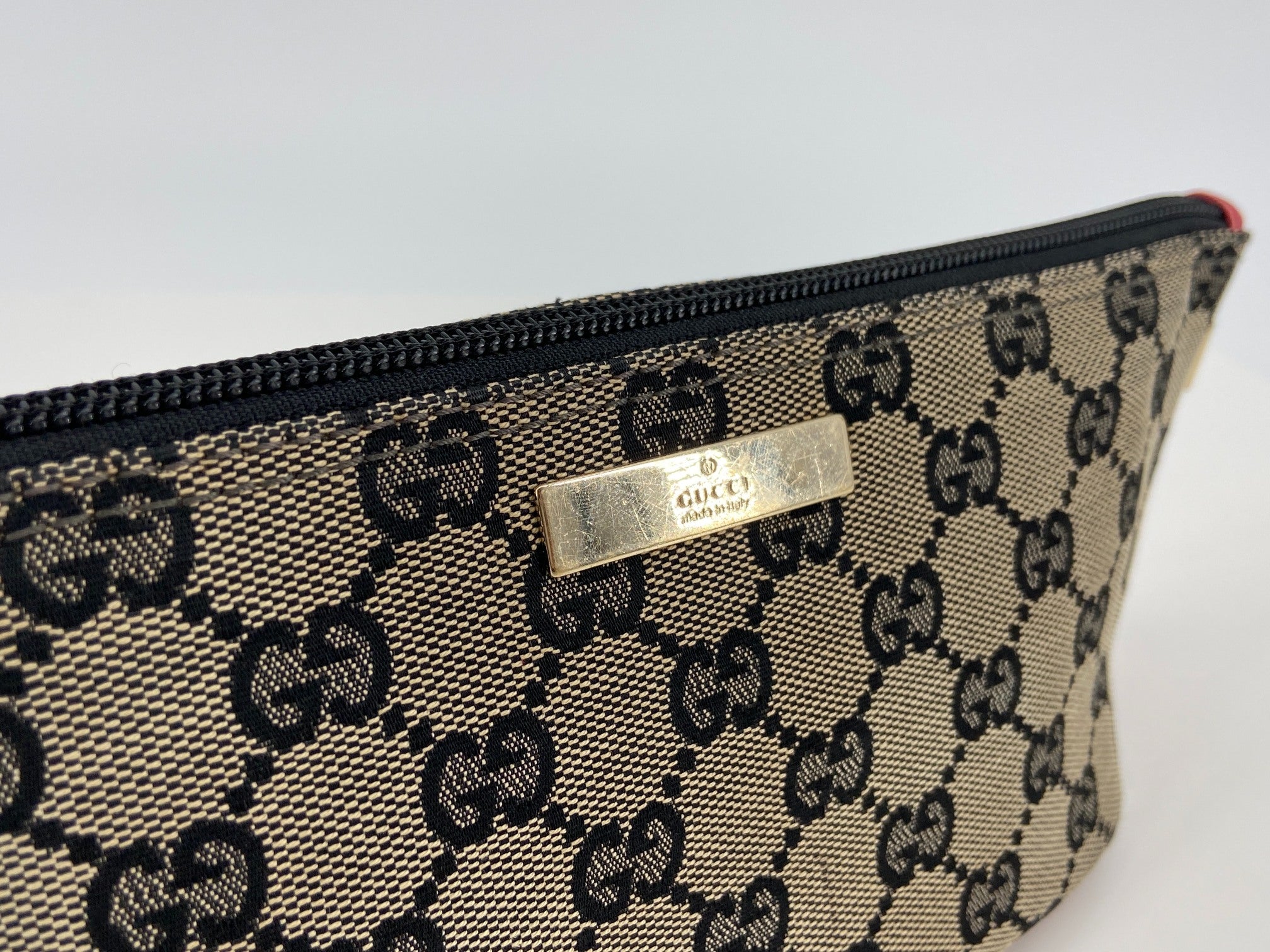 Gucci Banana Boat Accessory Pouch Grey GG Monogram