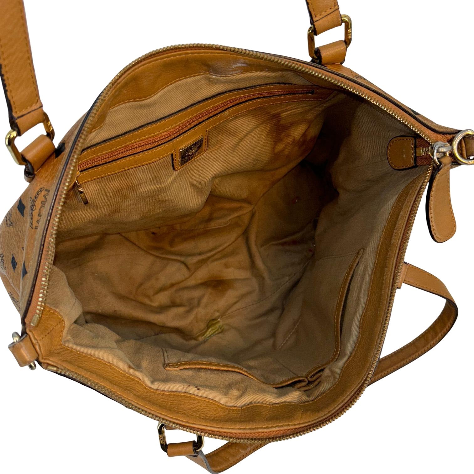 MCM 2-Way Tote Bag Cognac Visetos Monogram