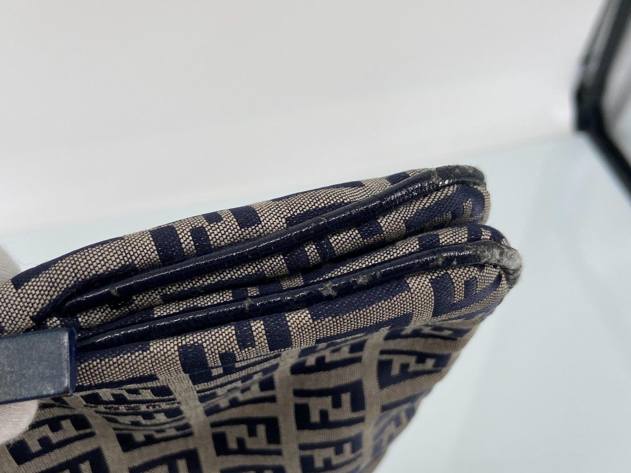 Fendi Mamma Baguette Bag Blue Zucchino Monogram incl. Dustbag