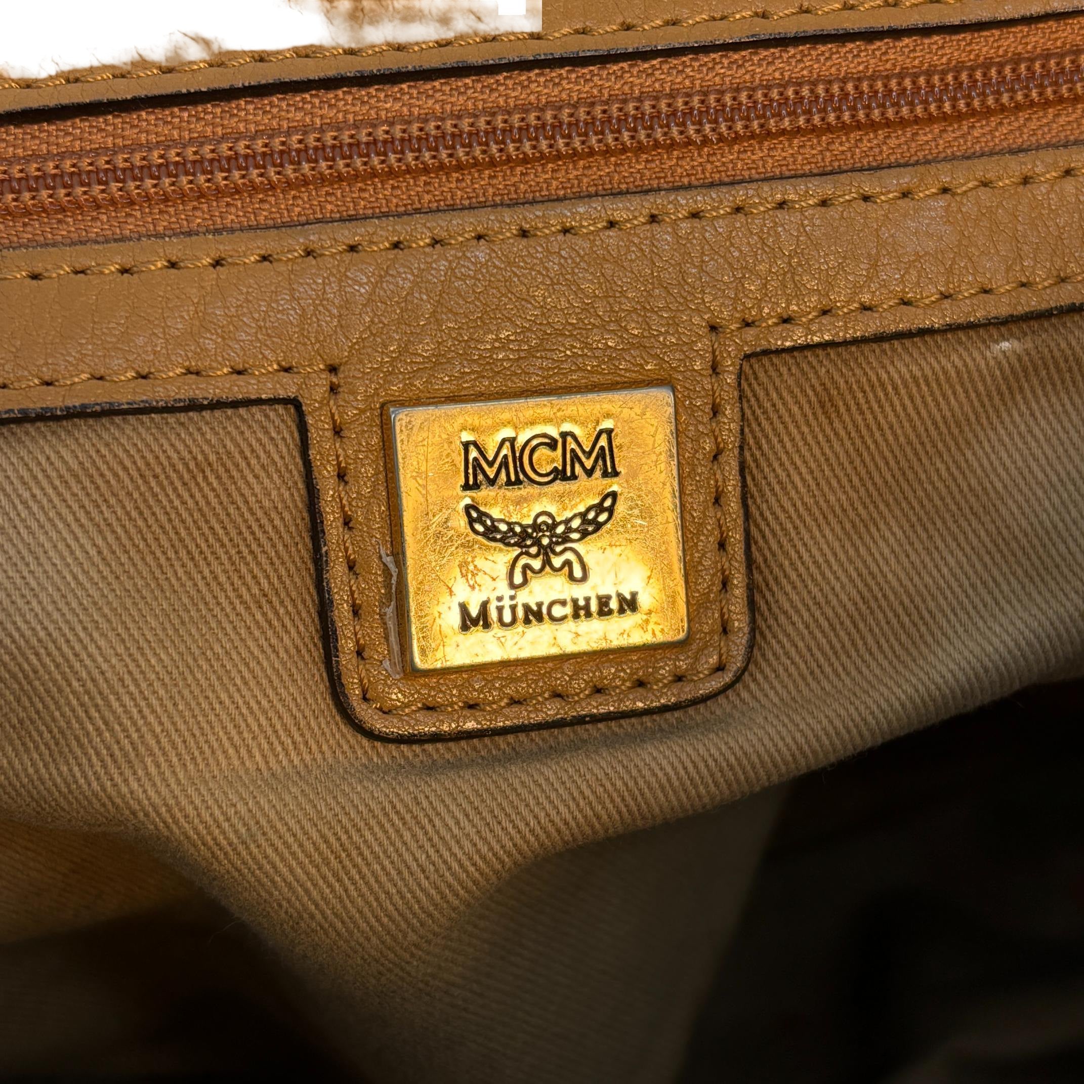 MCM 2-Way Tote Bag Cognac Visetos Monogram