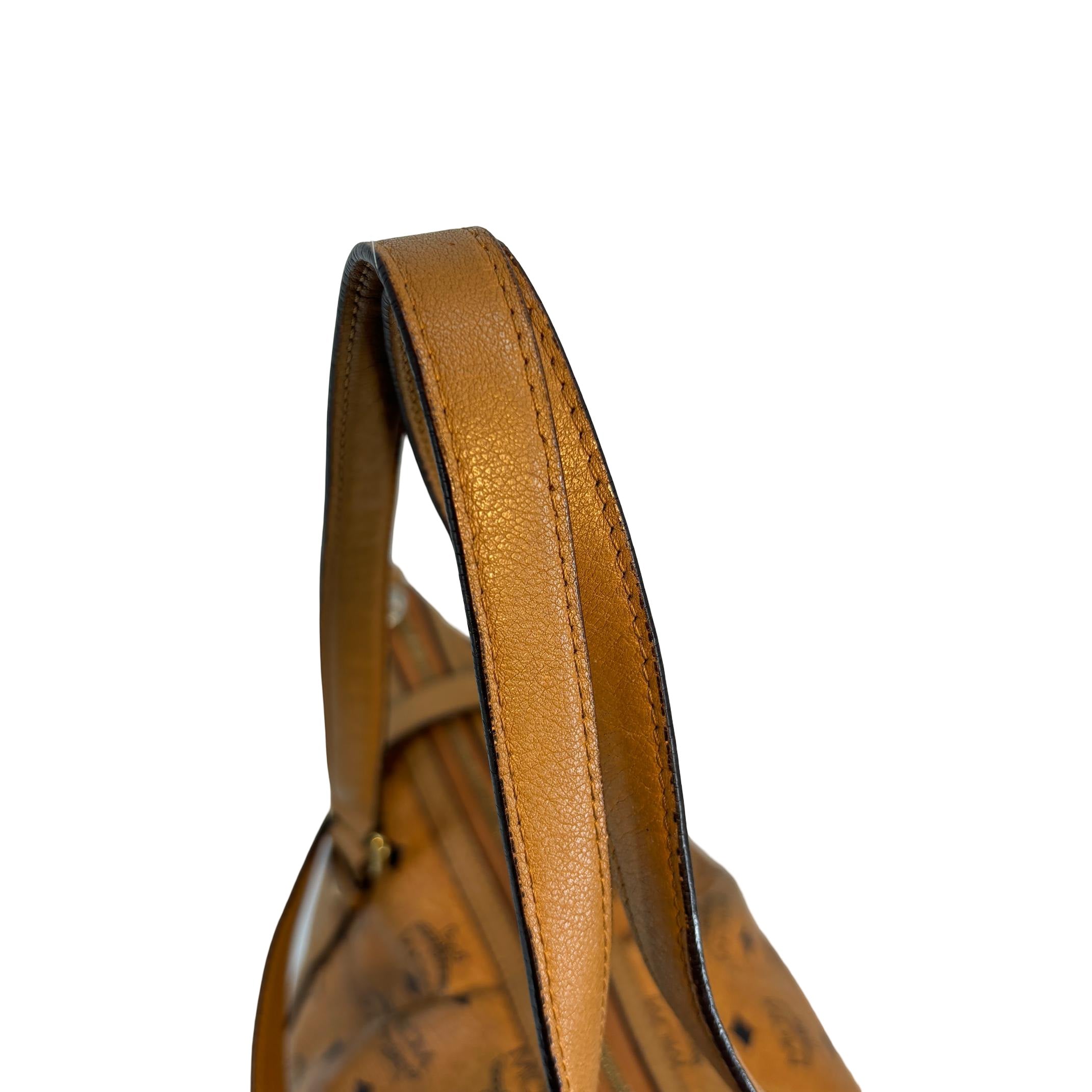 MCM 2-Way Tote Bag Cognac Visetos Monogram