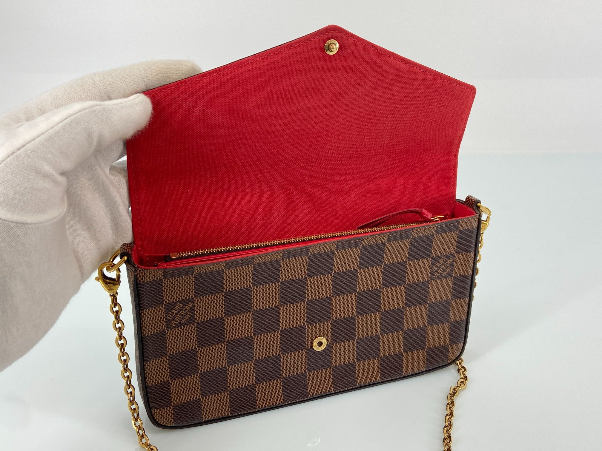 Louis Vuitton Félicie Pochette Damier Ebene Canvas