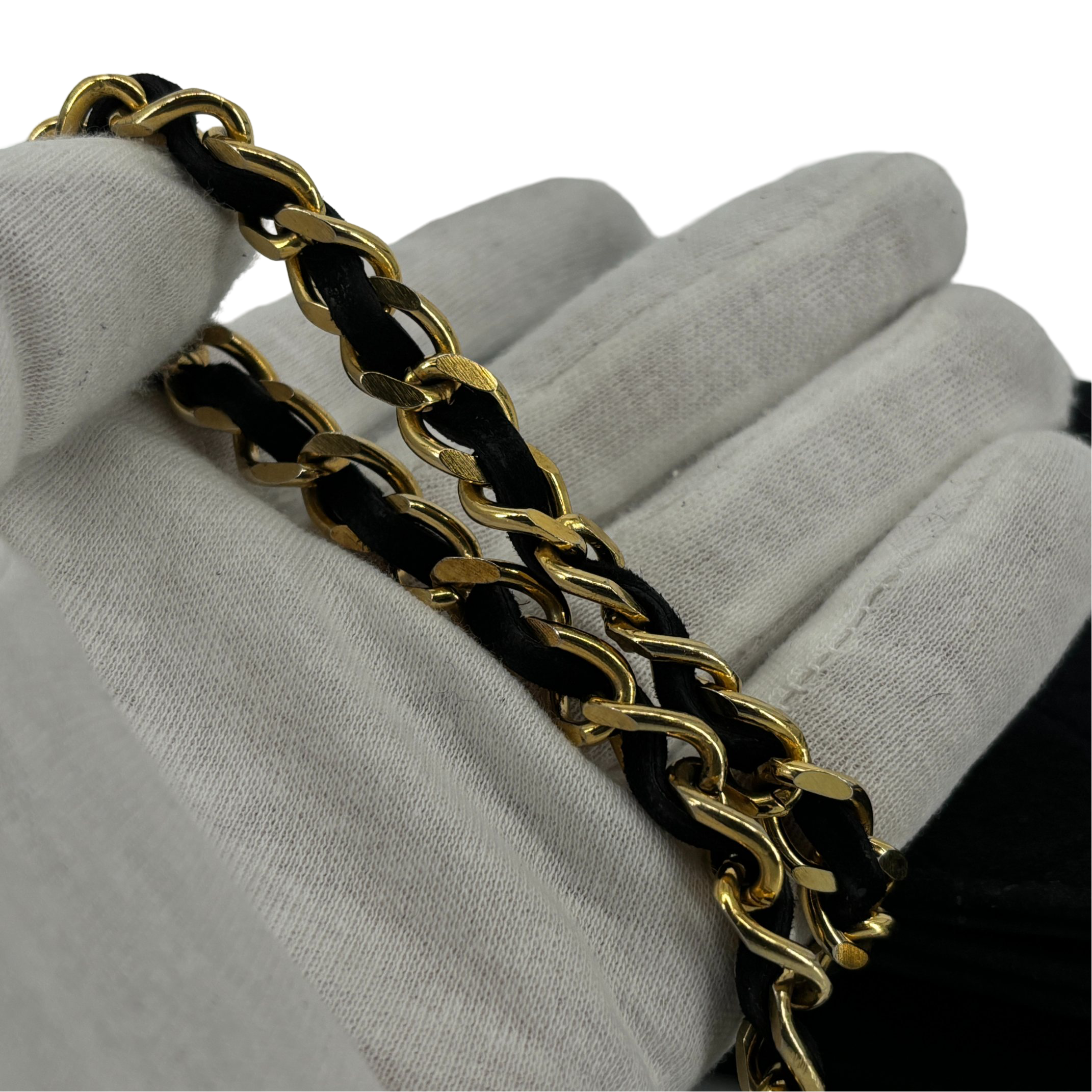 Chanel Full Flap Bag Push-Lock Navy Matelassé Velvet