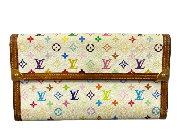 Louis Vuitton x Takashi Murakami Porte Tresor International Wallet White Multicolor