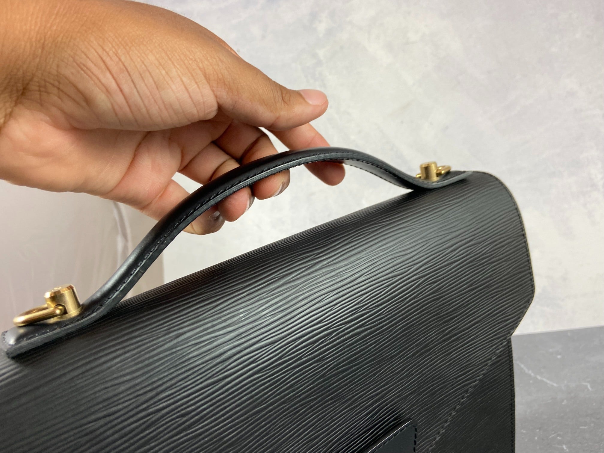 Louis Vuitton Monceau 28 Black Epi Leather