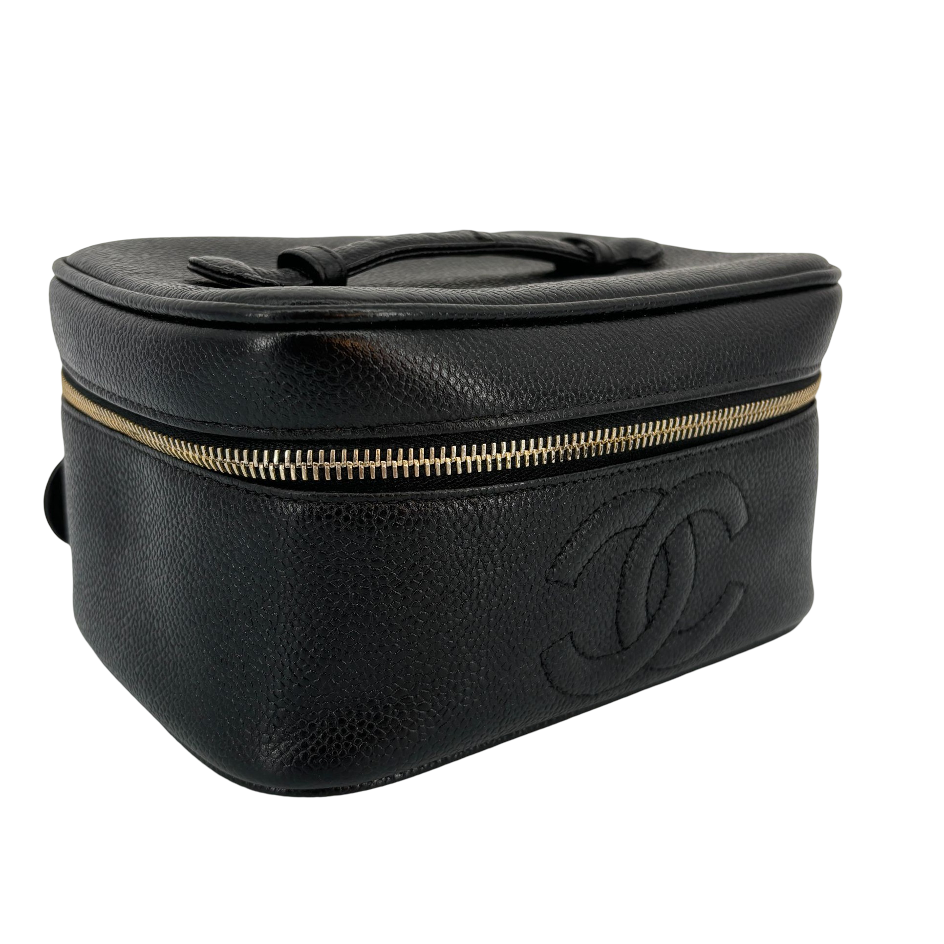 Chanel CC Vanity Bag Black Caviar Leather