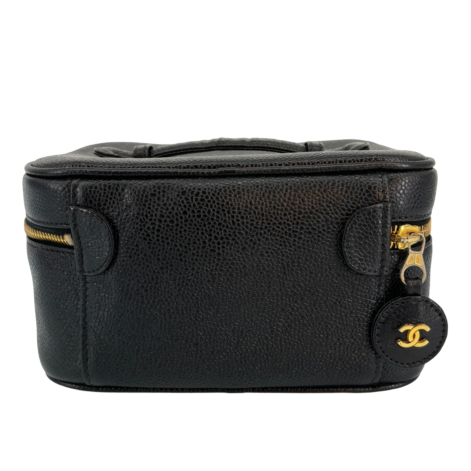 Chanel CC Vanity Bag Black Caviar Leather