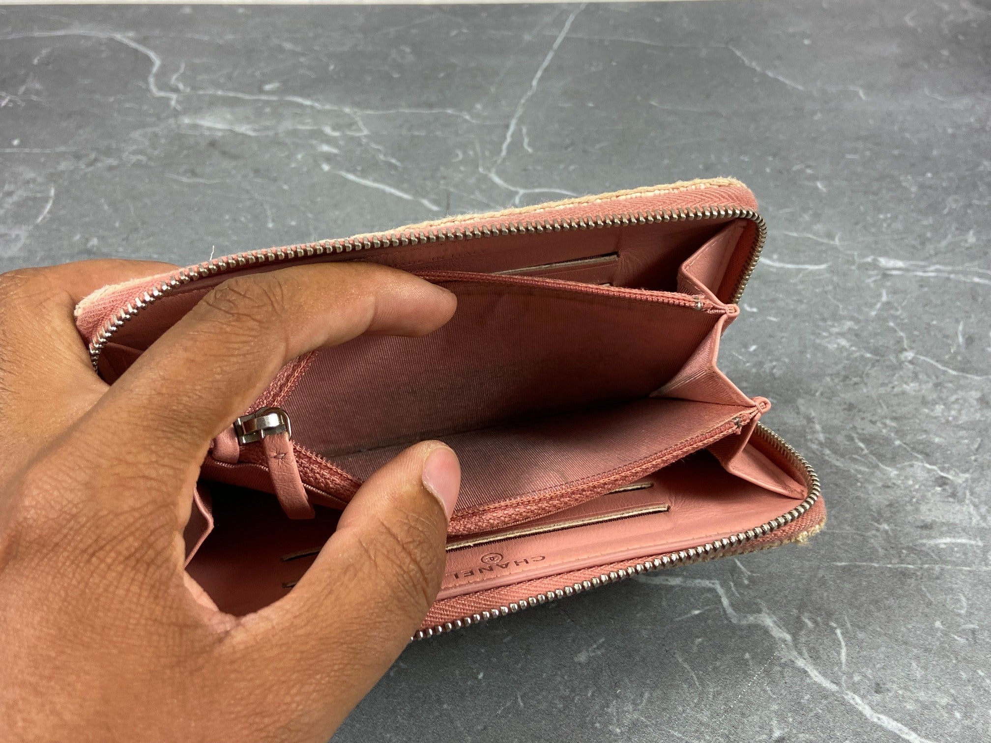 Chanel Deauville Zippy Wallet Pink