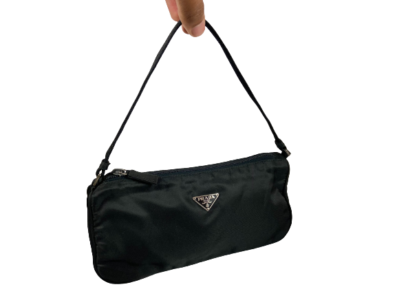 Prada Tessuto Hobo Mini Bag / Pochette Accessoires Black
