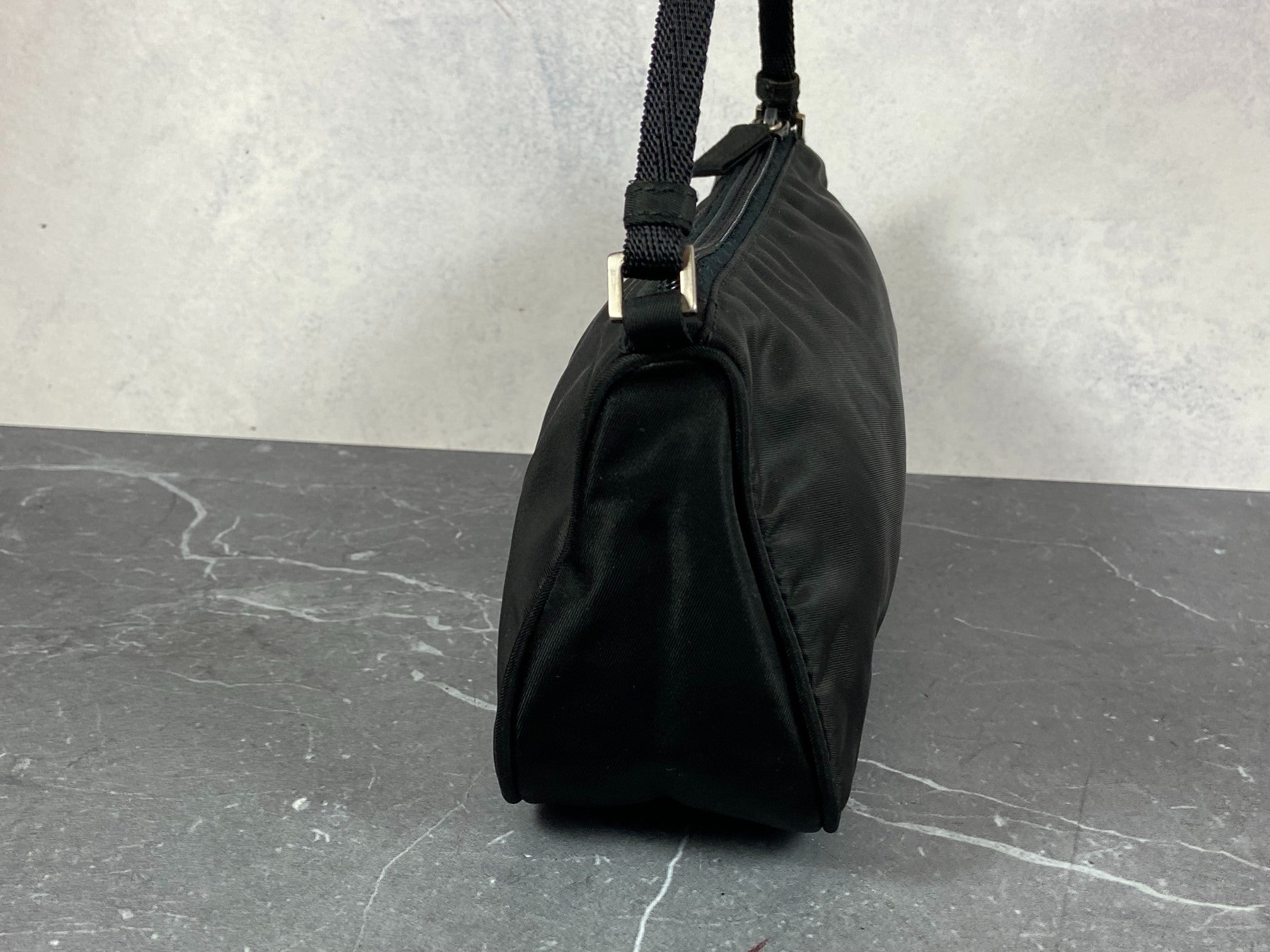 Prada Tessuto Hobo Mini Bag / Pochette Accessoires Black