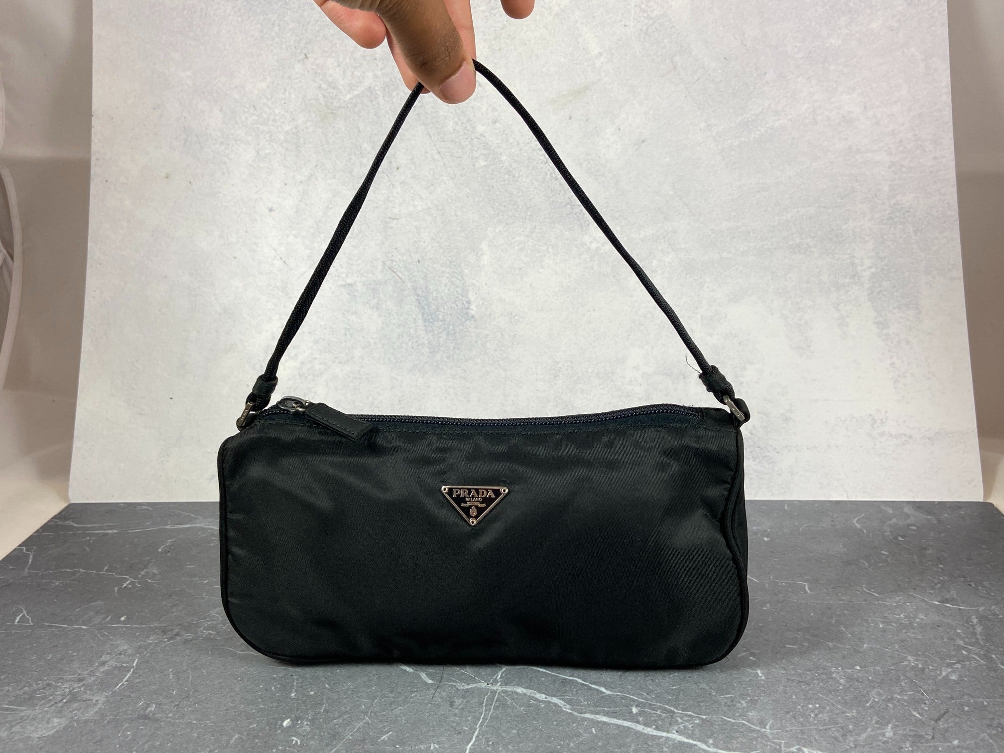 Prada Tessuto Hobo Mini Bag / Pochette Accessoires Black