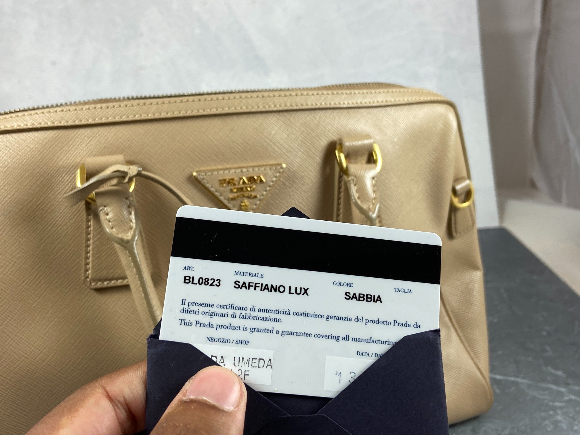 Prada Saffiano Lux Bauletto Bag Black