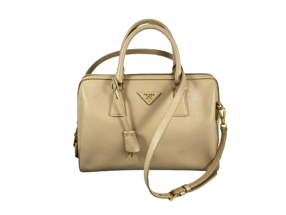 Prada Saffiano Lux Bauletto Bag Black