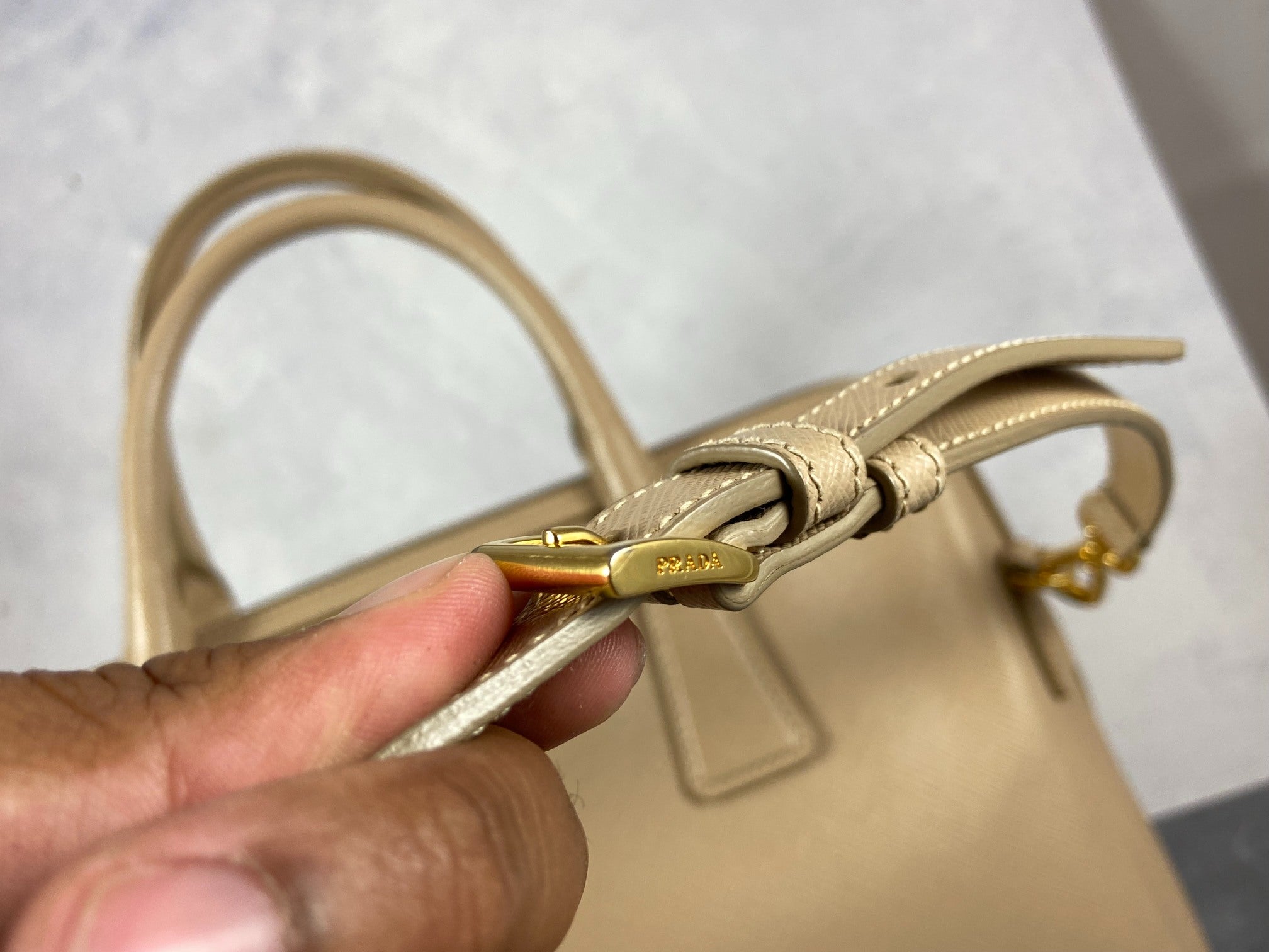 Prada Saffiano Lux Bauletto Bag Black