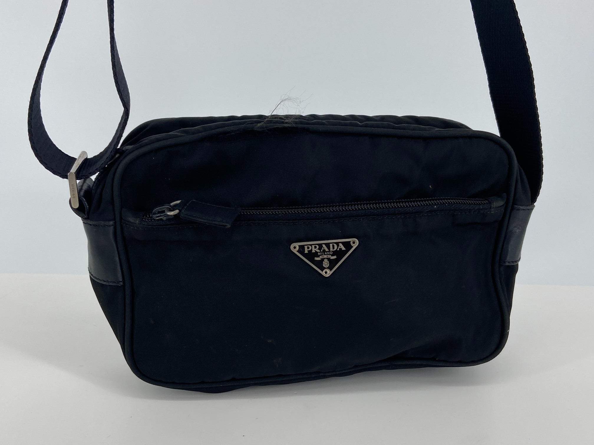 Prada BT0167 Vela Sport Nylon Shoulder / Messenger Bag Black