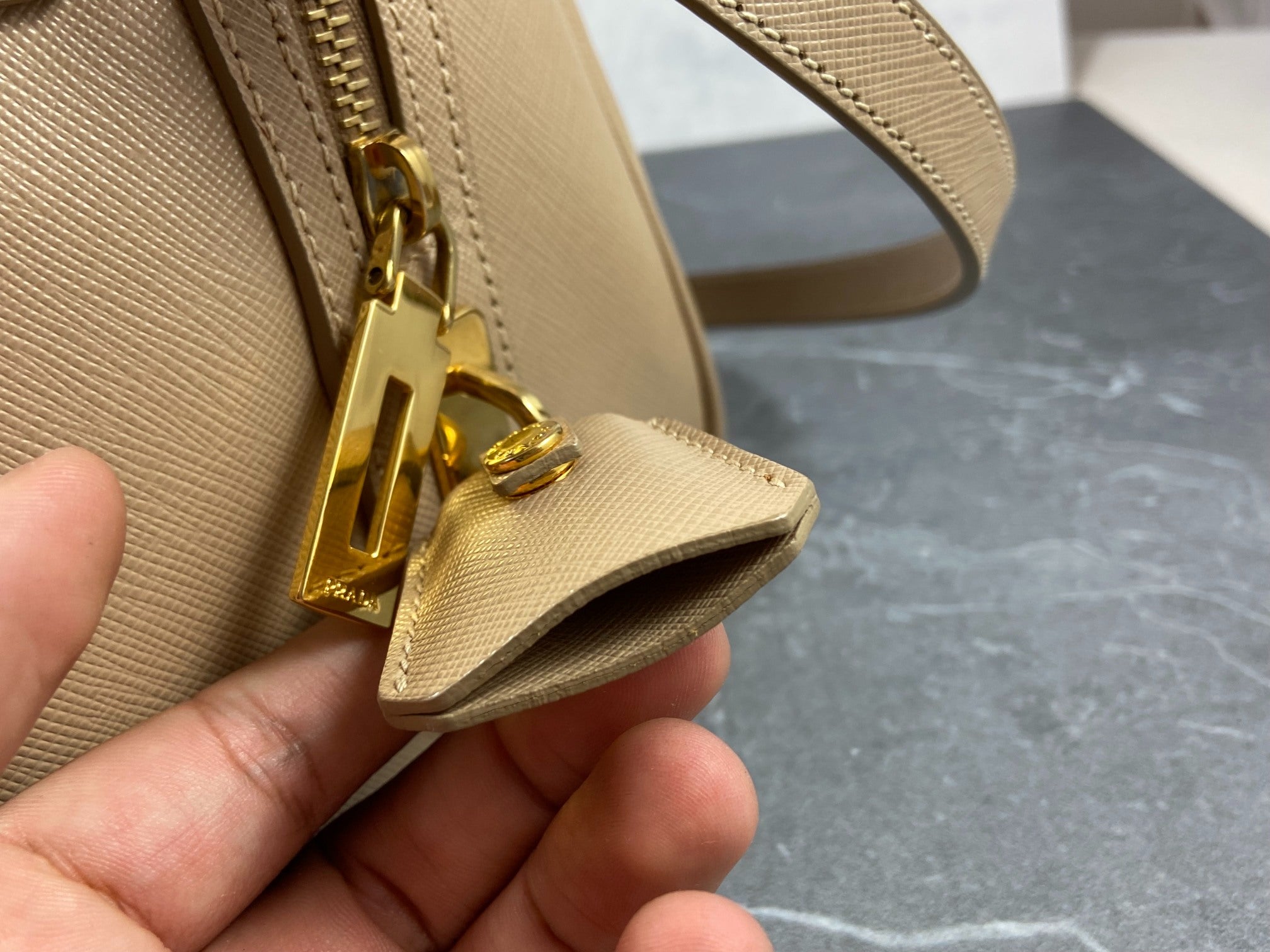 Prada Saffiano Lux Bauletto Bag Black