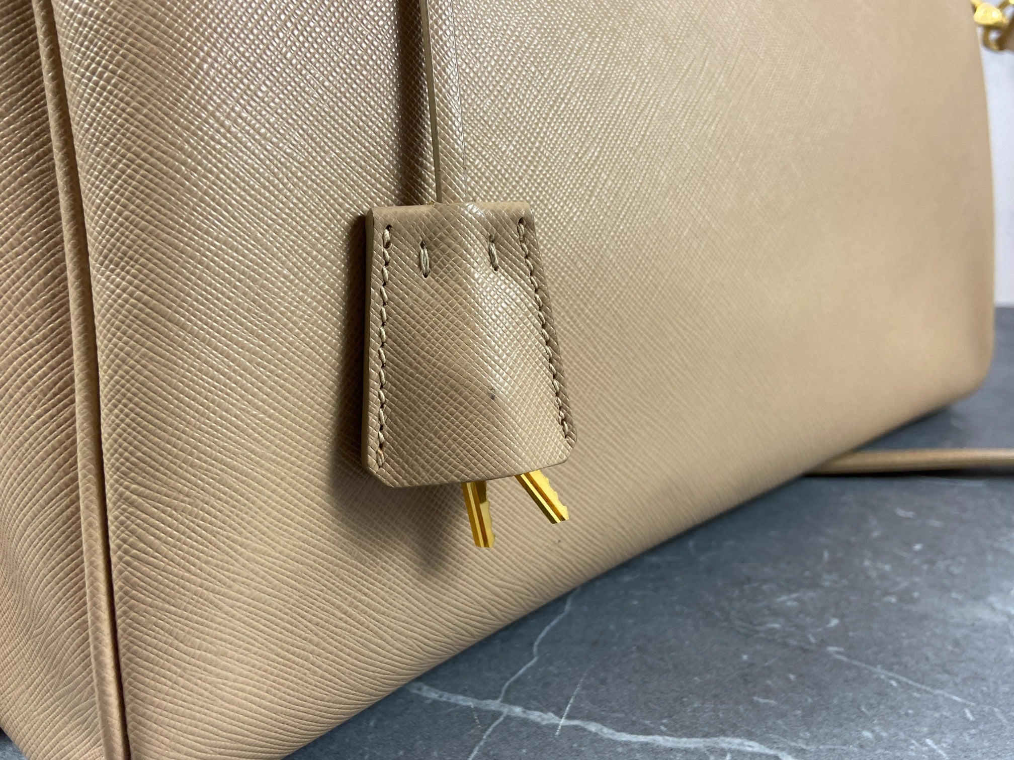 Prada Saffiano Lux Bauletto Bag Black