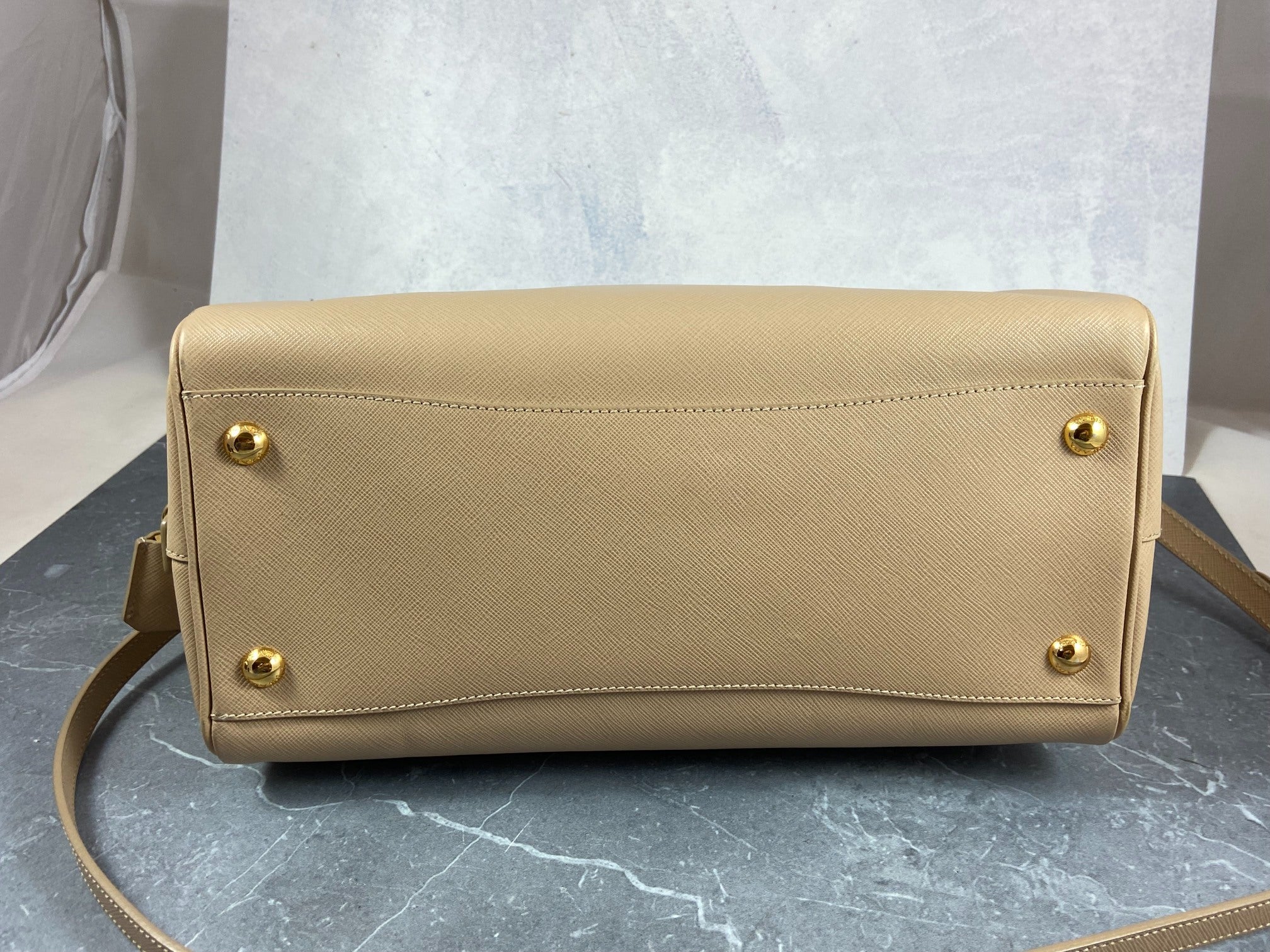 Prada Saffiano Lux Bauletto Bag Black