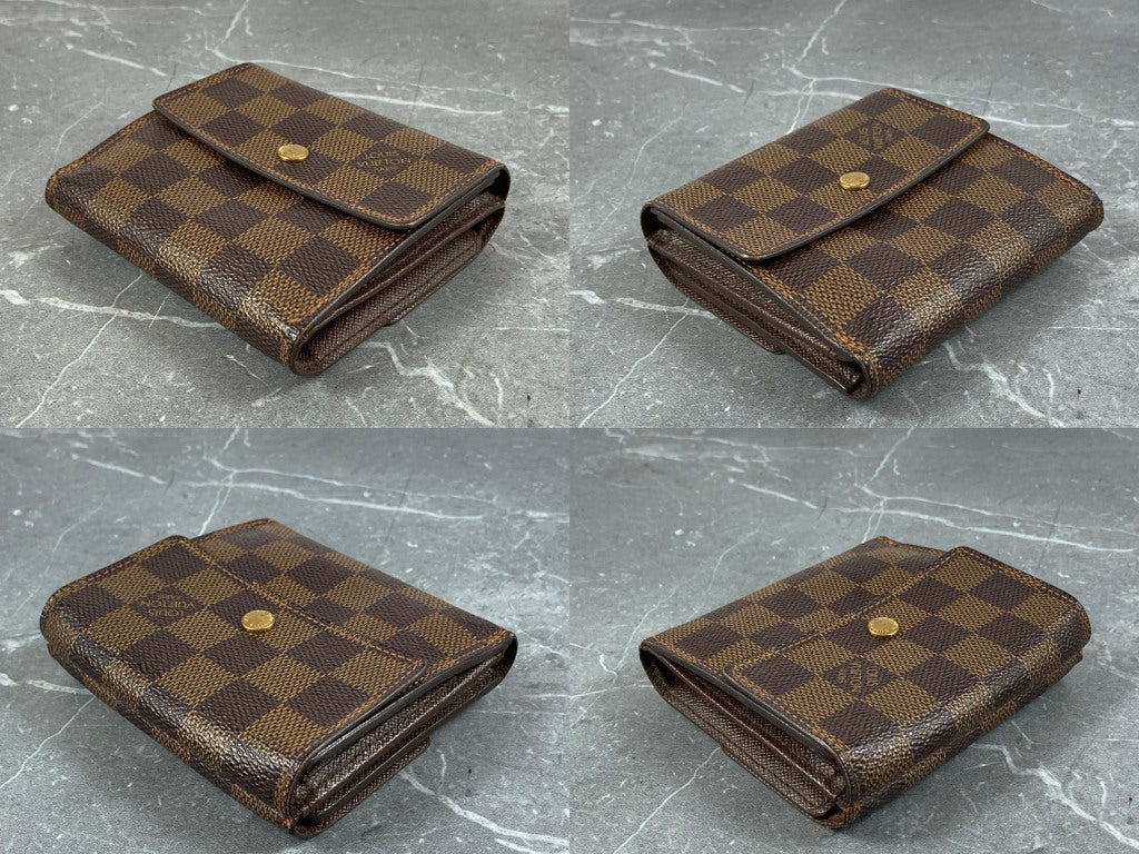 Louis Vuitton Elise Wallet Damier Ebene Canvas