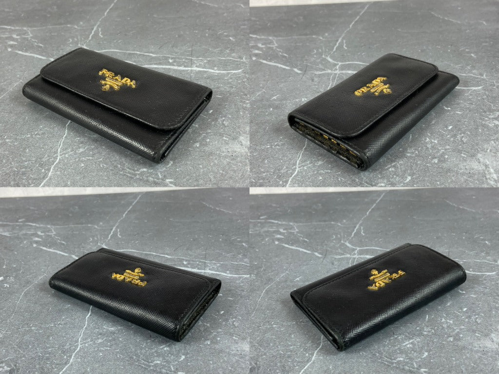 Prada Saffiano 4 Key Holder Black incl. Box